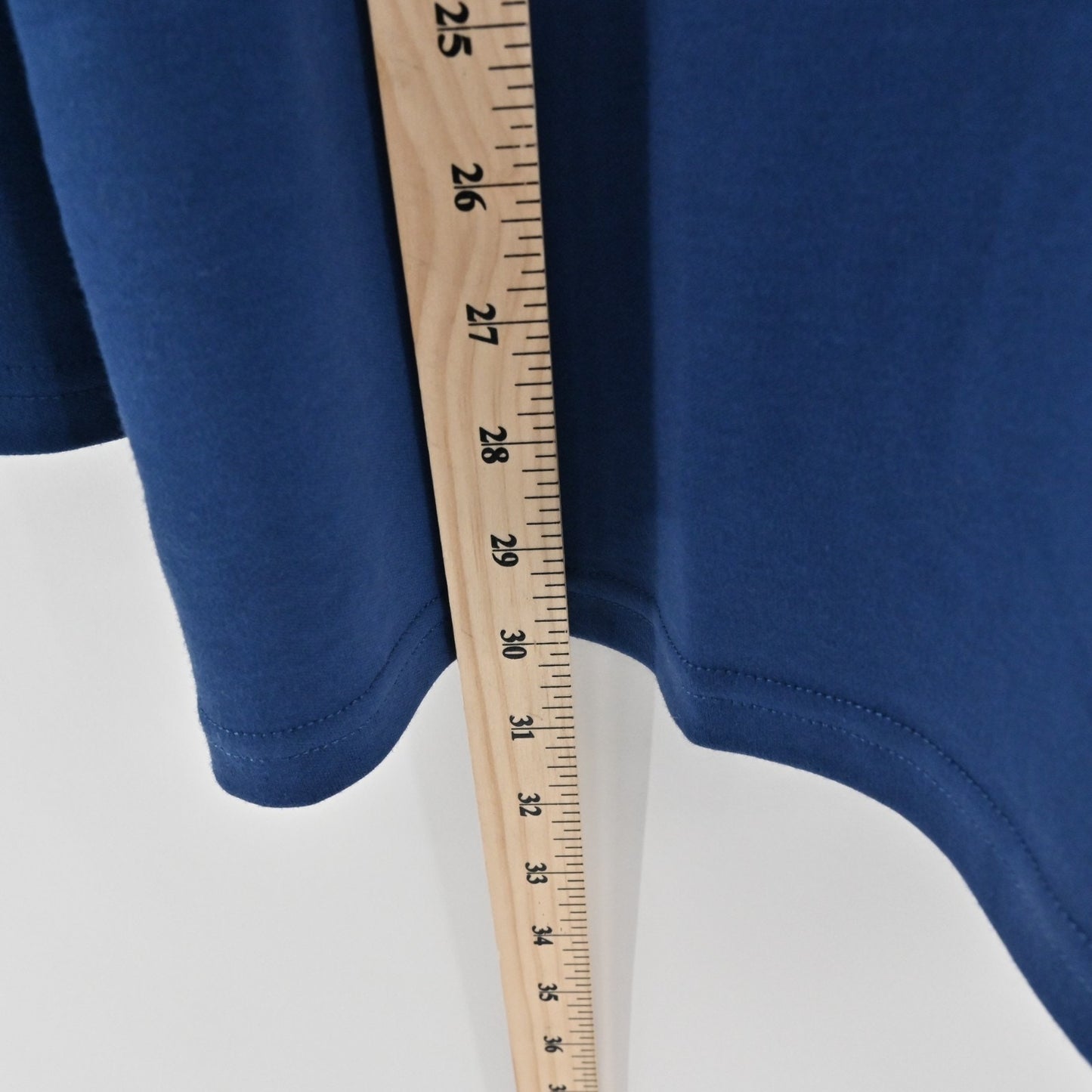 Quacker Factory Womens Rhinestone Pocket Split Neck Top Size 2X Light Navy Tee
