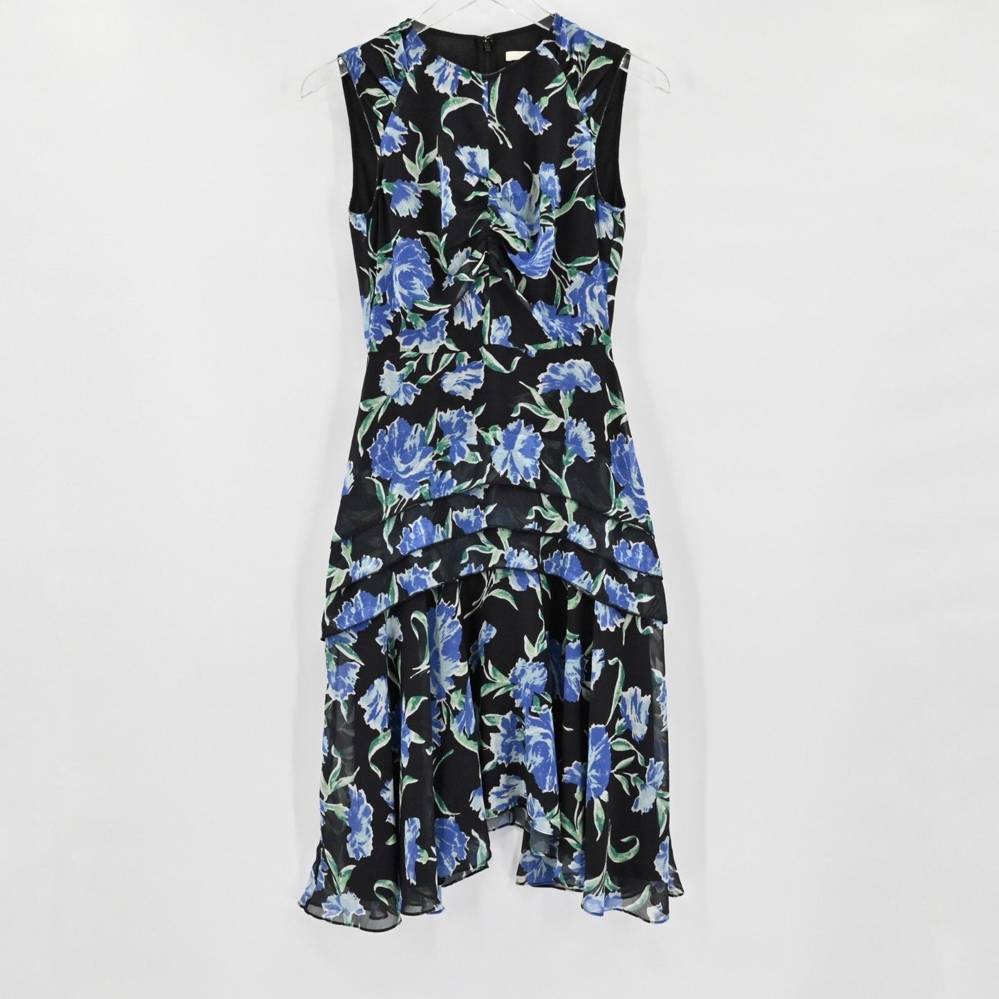 JASON WU Collection Womens Blue Floral Dress Sz 2 Printed Fit Flare Day Chiffon