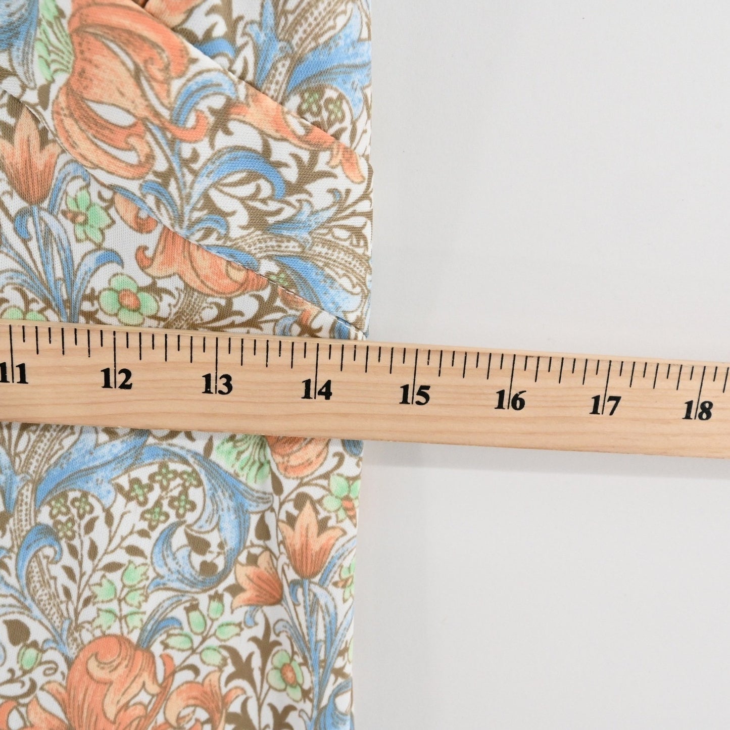 Vtg 70s Floral Halter Maxi Dress Size S Peach Blue Whimsical Bloomcore Feminine