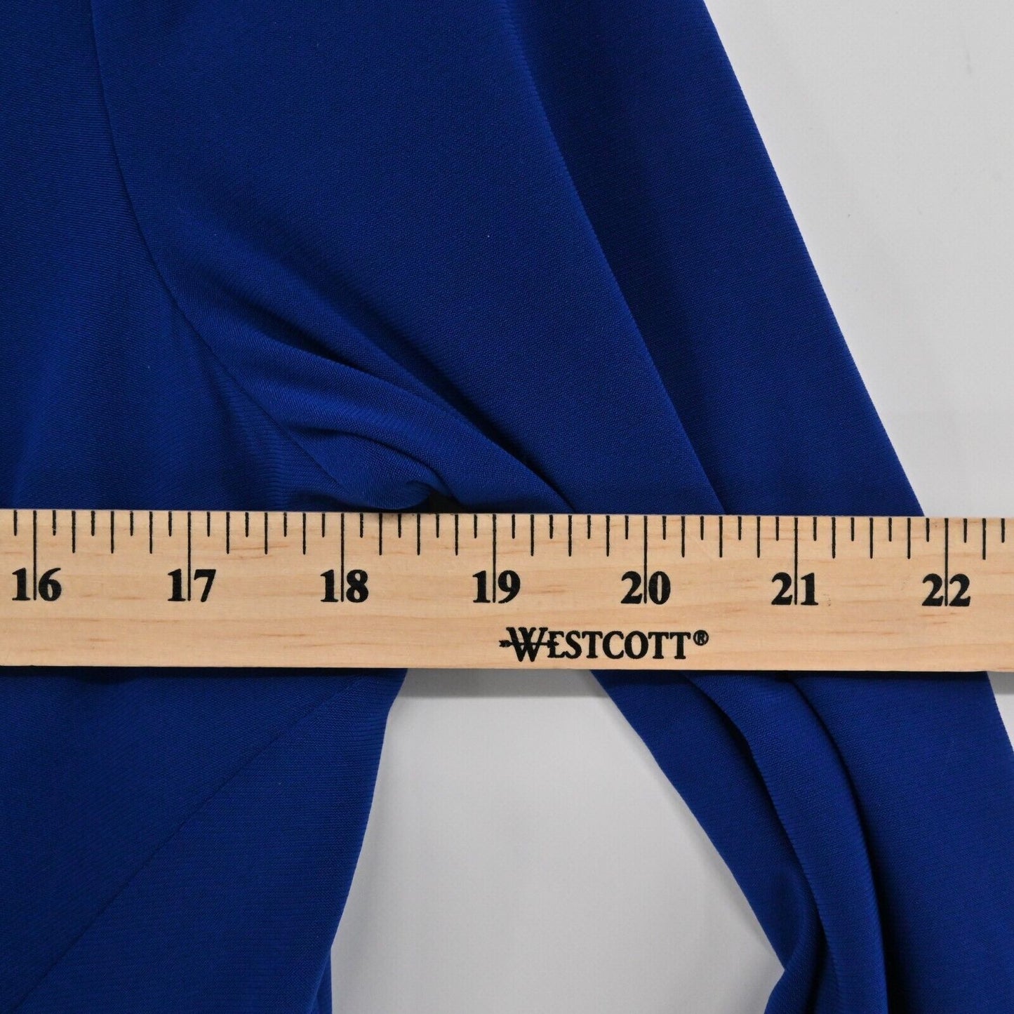 ADRIANNA PAPELL Dress Womens Size 6 Rosette Draped Cascade Solid Indigo Blue