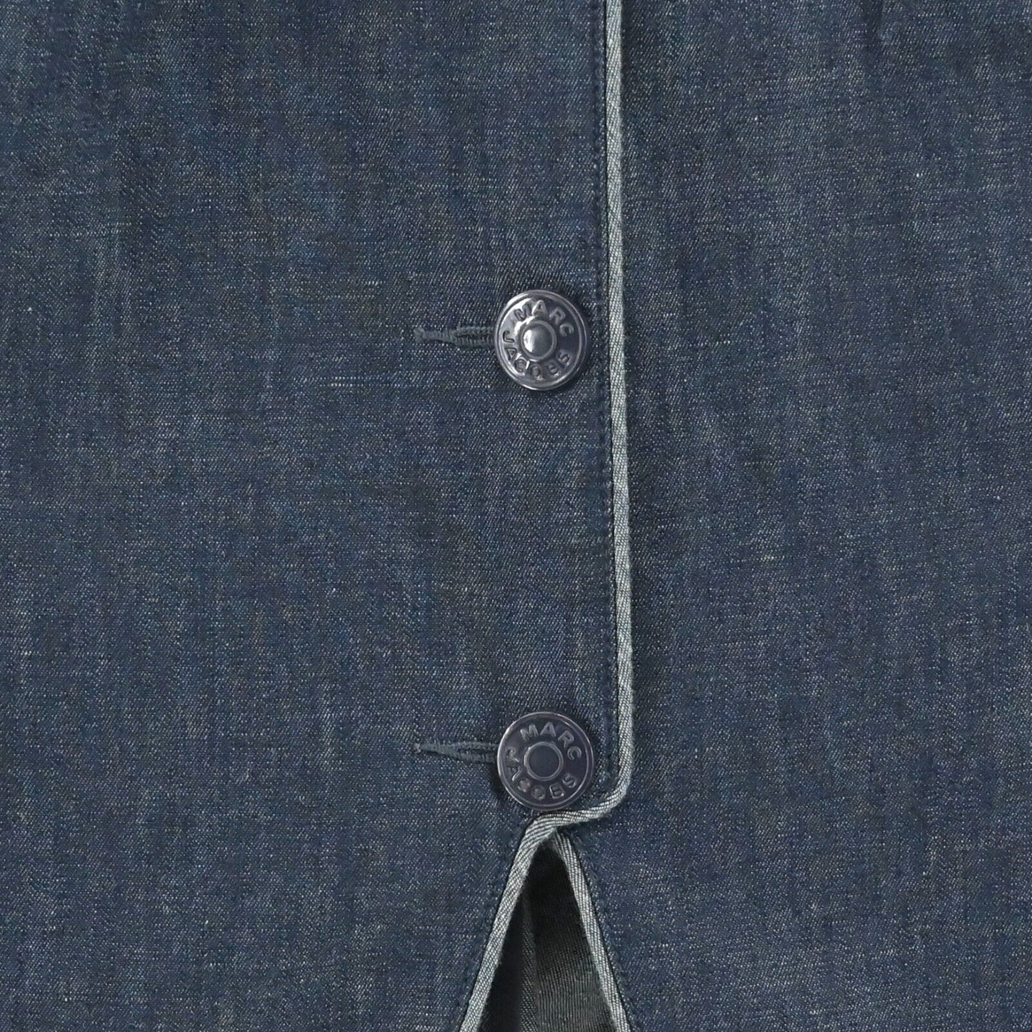 MARC JACOBS Peplum Denim Jacket Stand Collar Size 2 Puff Sleeve Vintage Y2k 00s