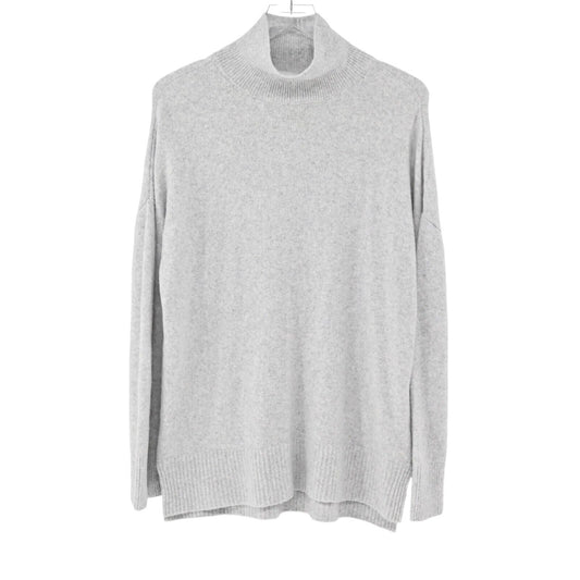ABERCROMBIE FITCH Sweater Womens XS Grey Classic Mock Neck Knit Cozy Capsule