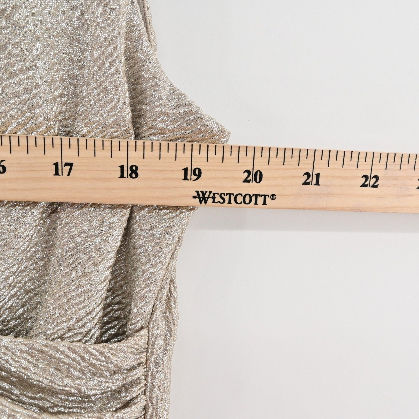 Ralph Lauren Metallic Faux Wrap Dress Size 10P Gold Sleeveless Sheath Cocktail