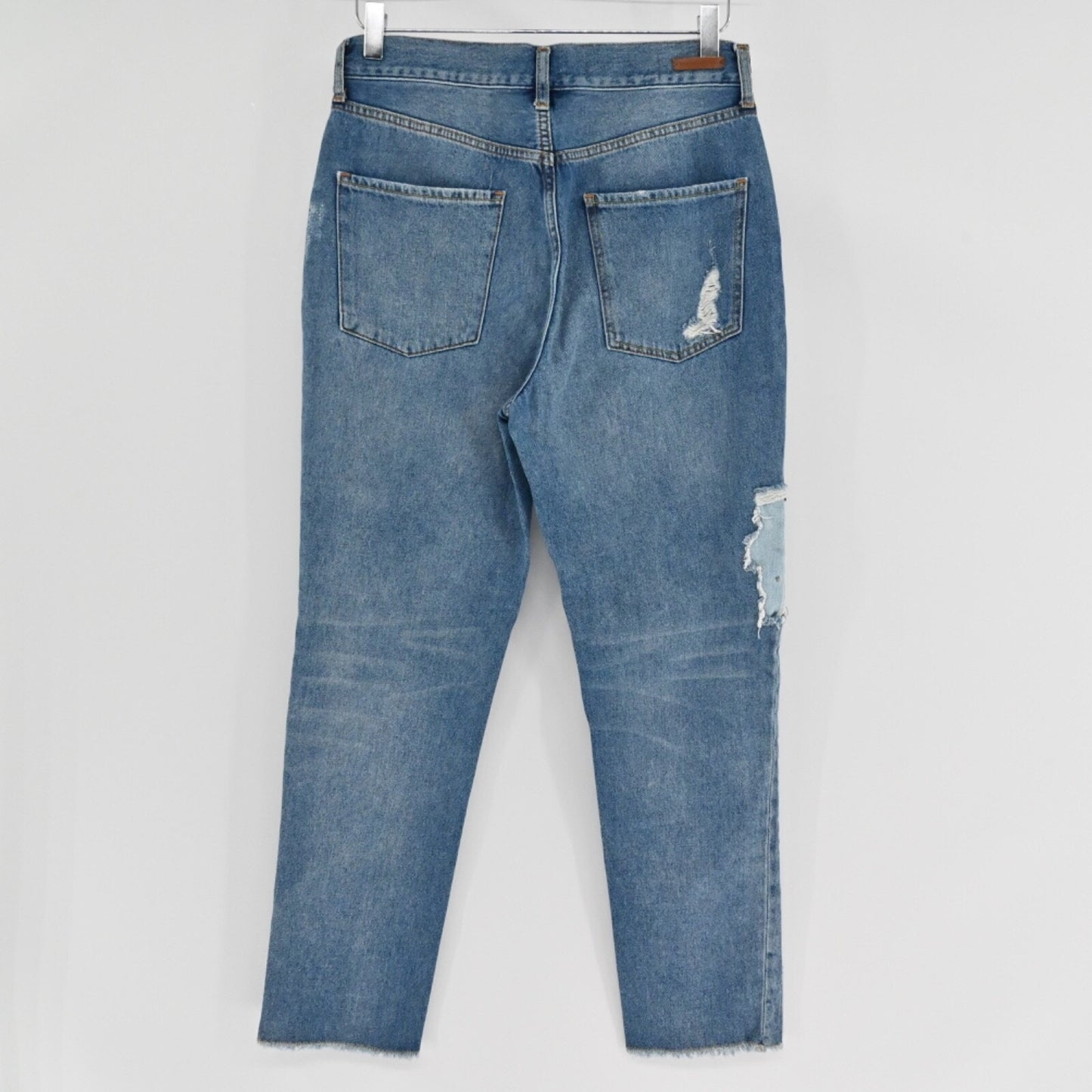ANTHROPOLOGIE Pilcro Letterpress Womens Tilde Jeans Sz 28 High Rise Boho Patch