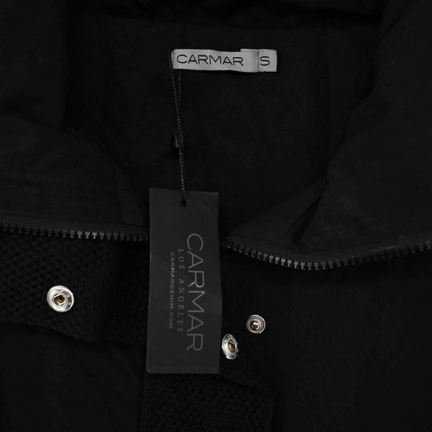 CARMAR Jacket Mens Size S Classic Black Long Sleeve Packable Hood Casual NEW