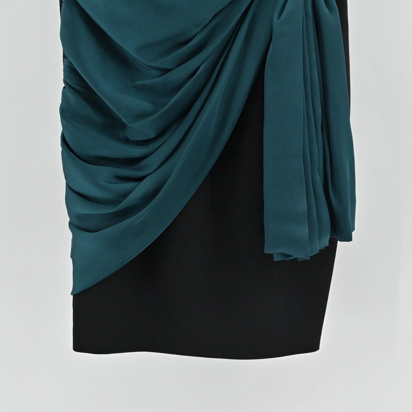 JILL STUART Two Tone Side Wrap Mini Dress Size 0 Black Green Cocktail Party Luxe