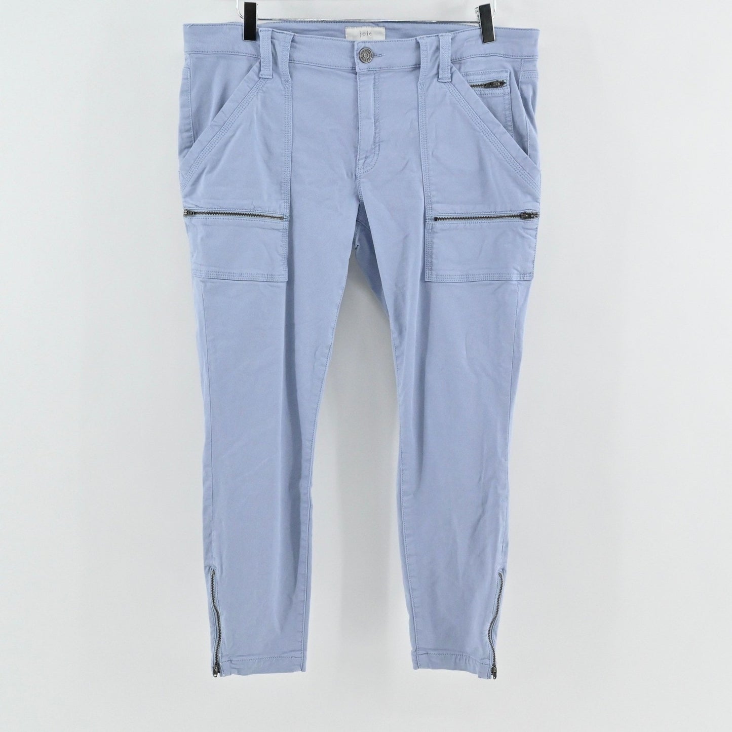 Joie Womens Park Skinny Pants Size 34 Blue Zip Pocket Utility Cargo Stretch Chic