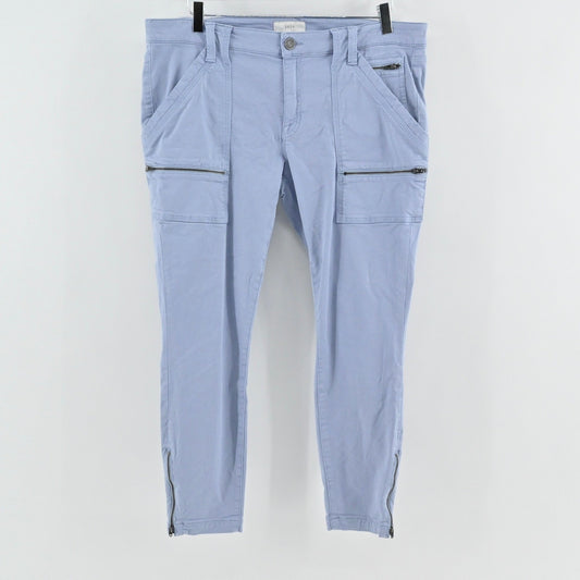 Joie Womens Park Skinny Pants Size 34 Blue Zip Pocket Utility Cargo Stretch Chic