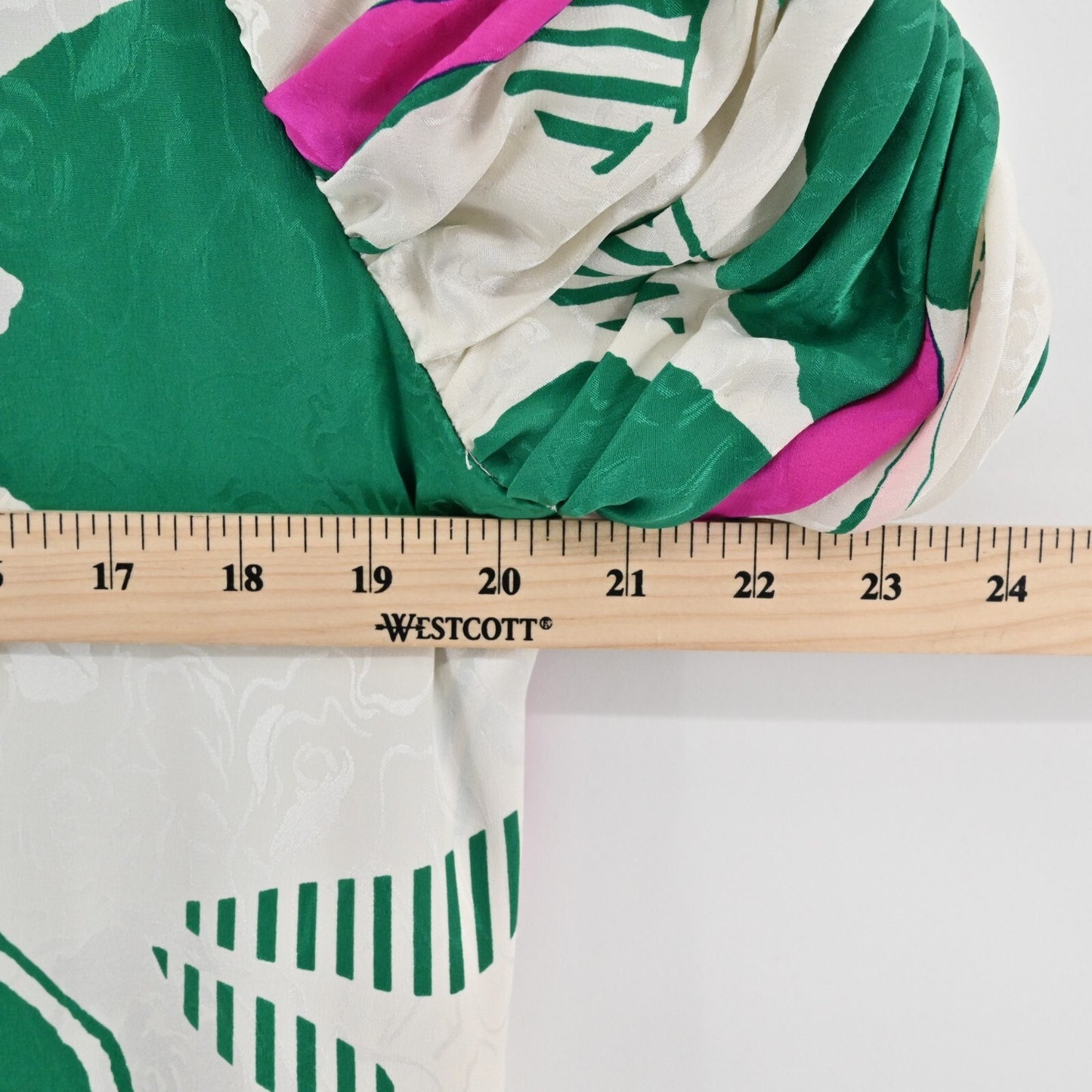 Vtg Cocktail Dress Sz L White Floral Silk Puff Sleeve Ruched Square JAYNA 80s