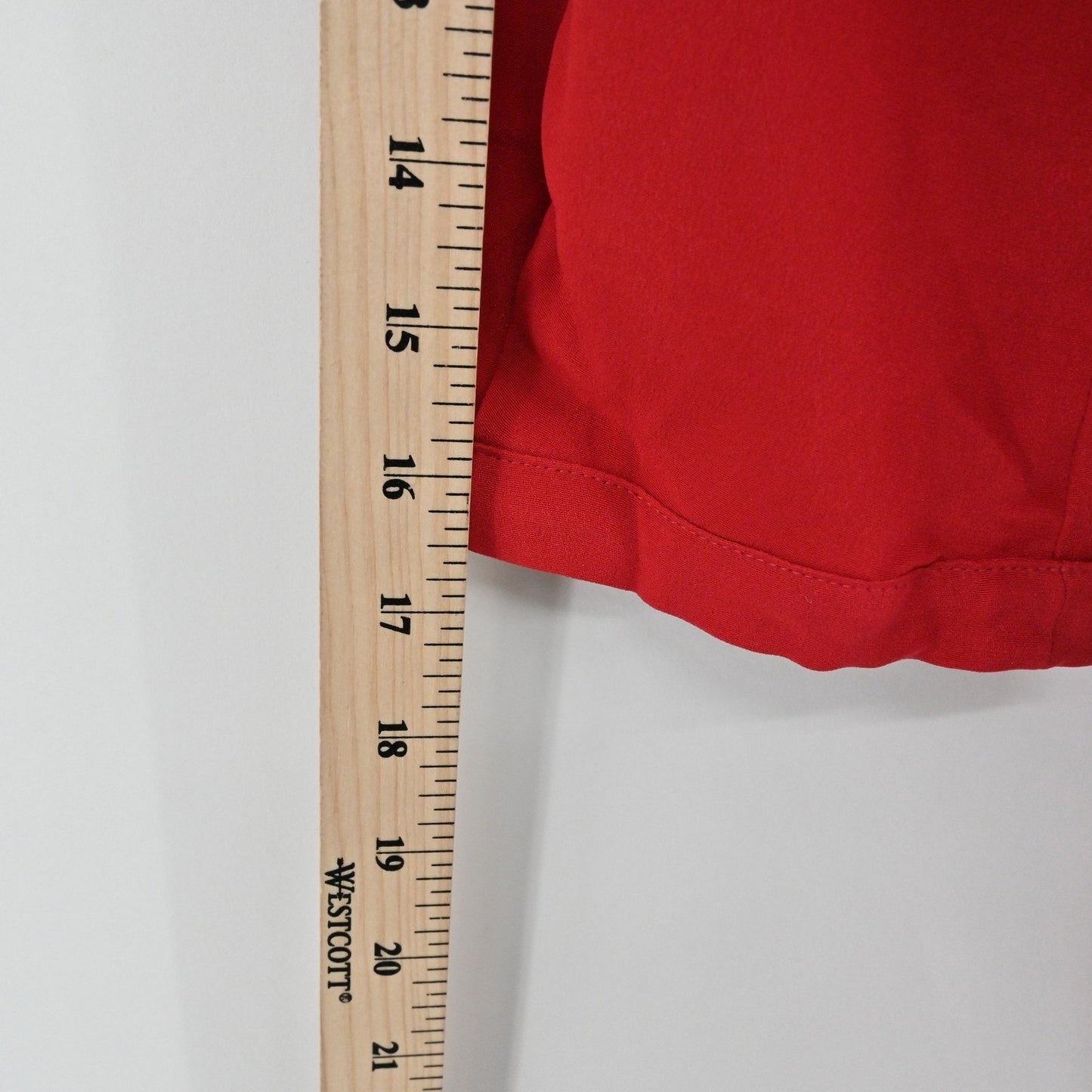 Mason Silk Shirt Dress Sz 4 Red Puff Sleeve Button Front Tie Belt Retro 50s USA