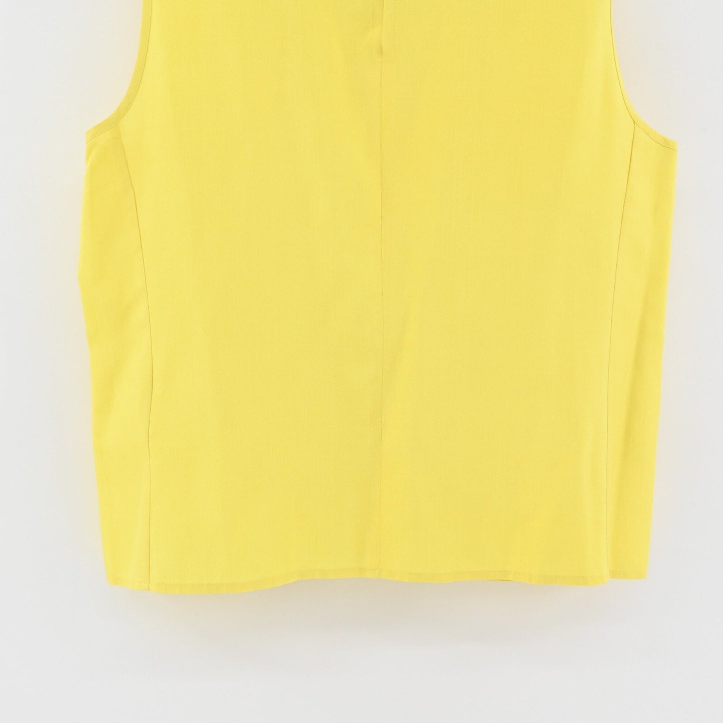 LOUIS FERAUD Womens Silk Top Size XL Yellow Sleeveless Casual Neck Detail Blouse