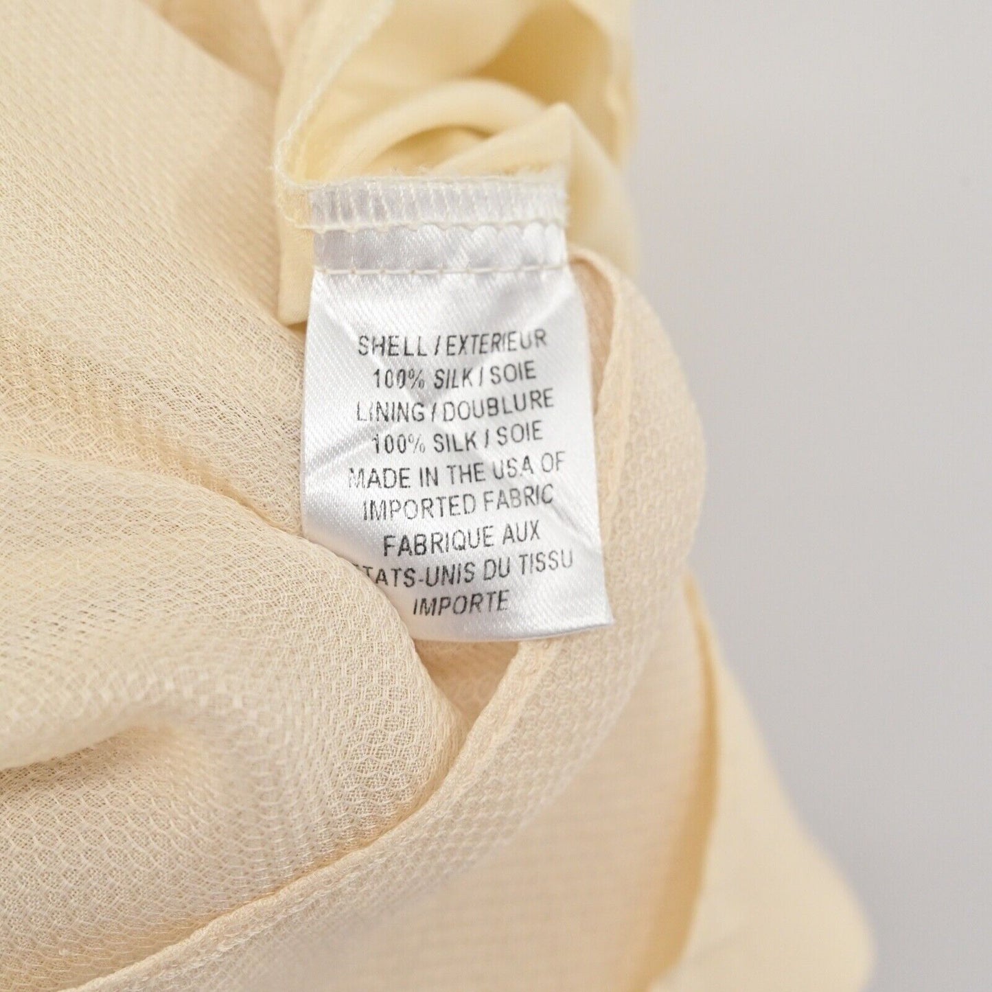Vtg MILLY Top Womens Sz 4 Cream 100% Silk Eyelet V Neck Balloon Sleeve Retro USA