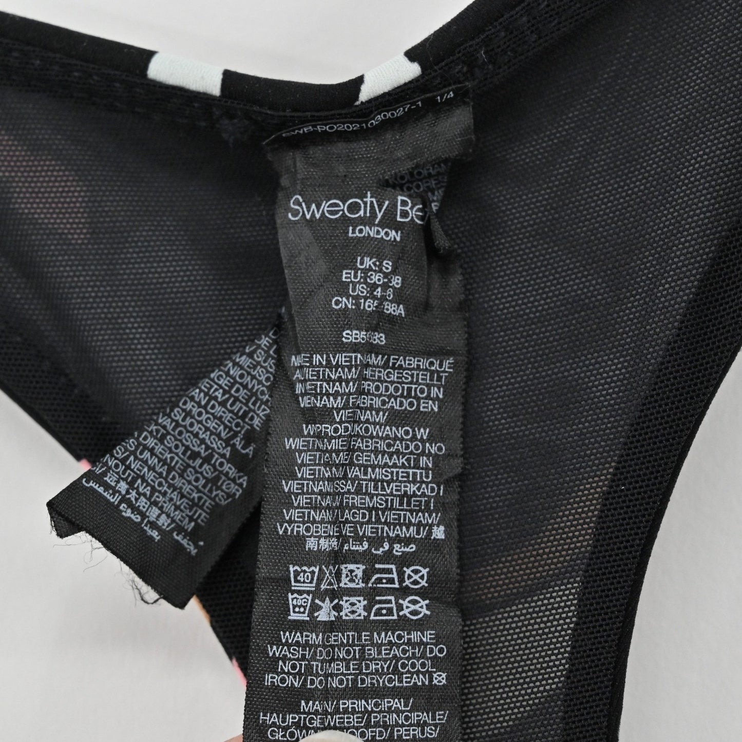 Sweaty Betty Power Workout Dress Size 4/6 Black Floral Sleeveless Racerback Gym