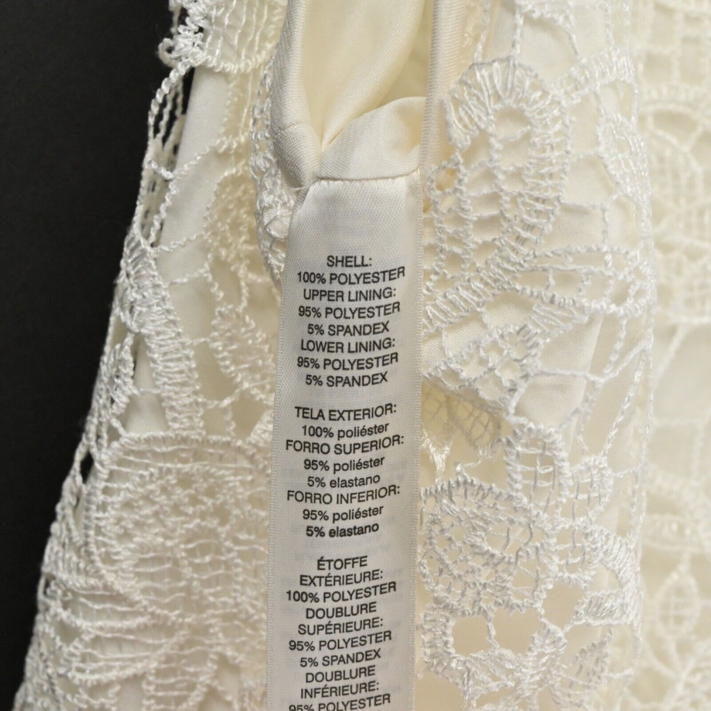 WHBM Dress Womens Sz 10 Ivory Paisley Lace Sleeveless Sheath Crochet Office NEW