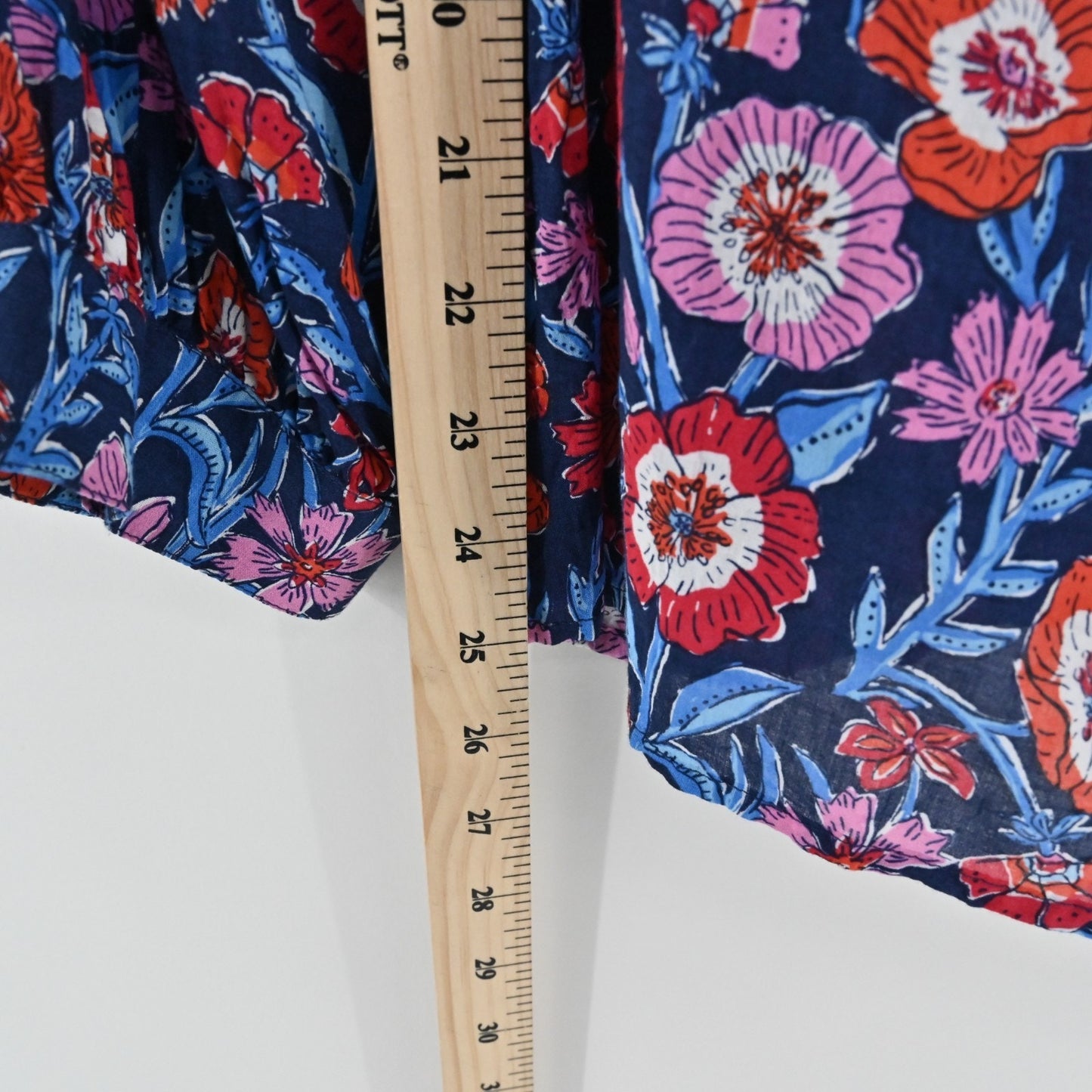 Vineyard Vines Tisbury Floral Square Neck Top Size XL Peasant Boho Cotton Blouse