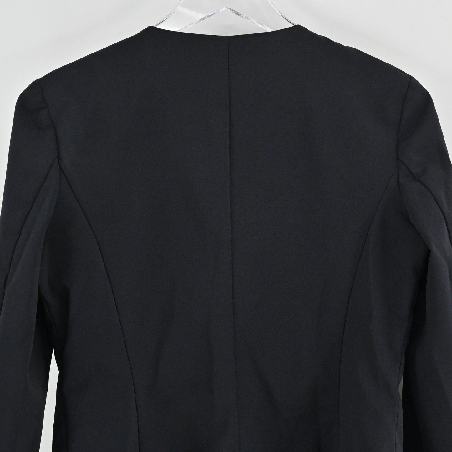 Camomilla Italia Black Zip Front Jacket Size 42 Collarless Blazer Made in Italy