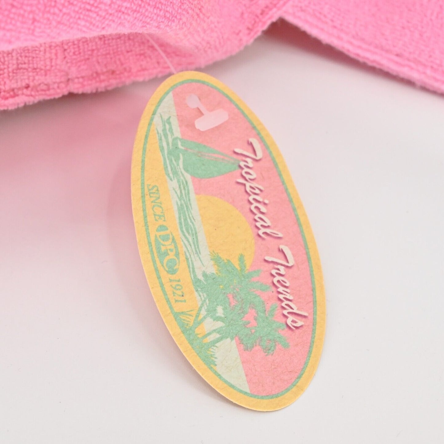 Vtg Y2k TROPICAL TRENDS Tote Visor Set Pink Hawaiian Print Bag Coconutgirl NEW