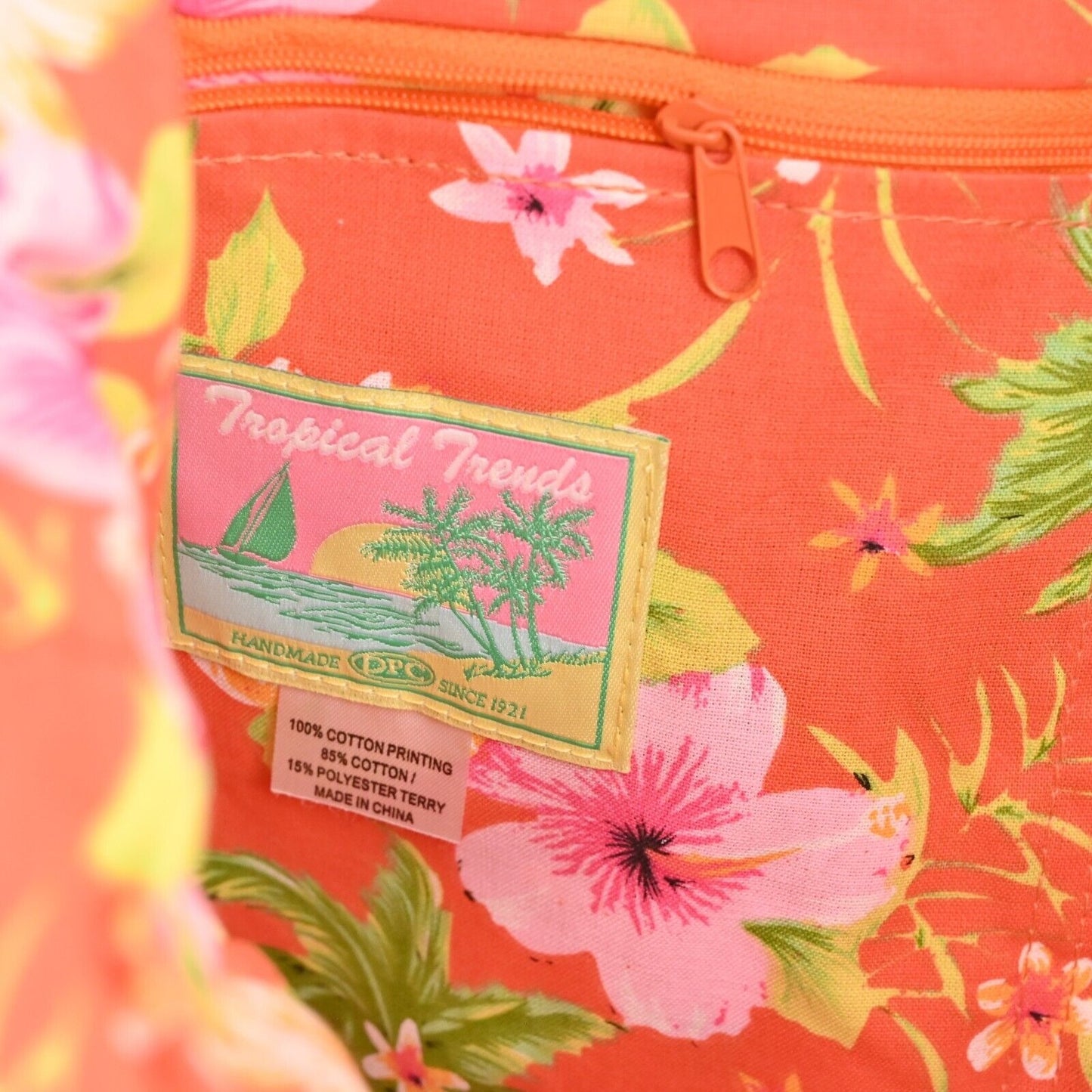 Vtg Y2k TROPICAL TRENDS Tote Visor Set Pink Hawaiian Print Bag Coconutgirl NEW