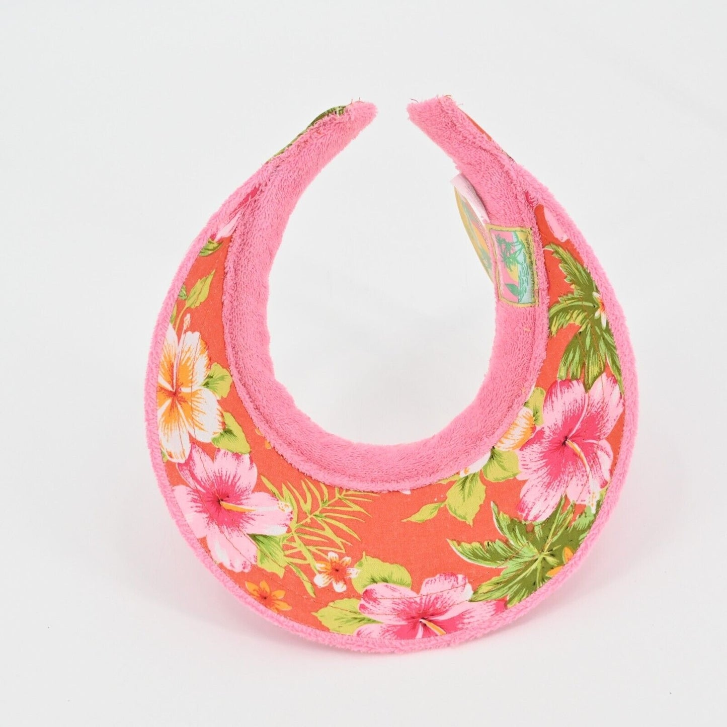 Vtg Y2k TROPICAL TRENDS Tote Visor Set Pink Hawaiian Print Bag Coconutgirl NEW