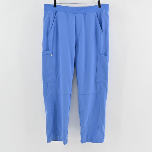 FIGS Mens Axim Technical Collection Scrub Pants Size L Short Blue Cargo T2001S