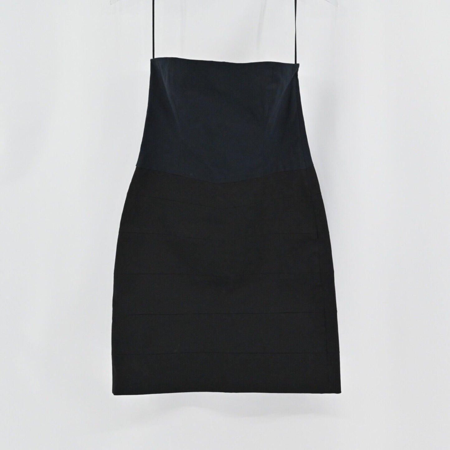 THEORY Dress Womens Size 2 Trela Strapless Mini Cocktail Blue Black Colorblock