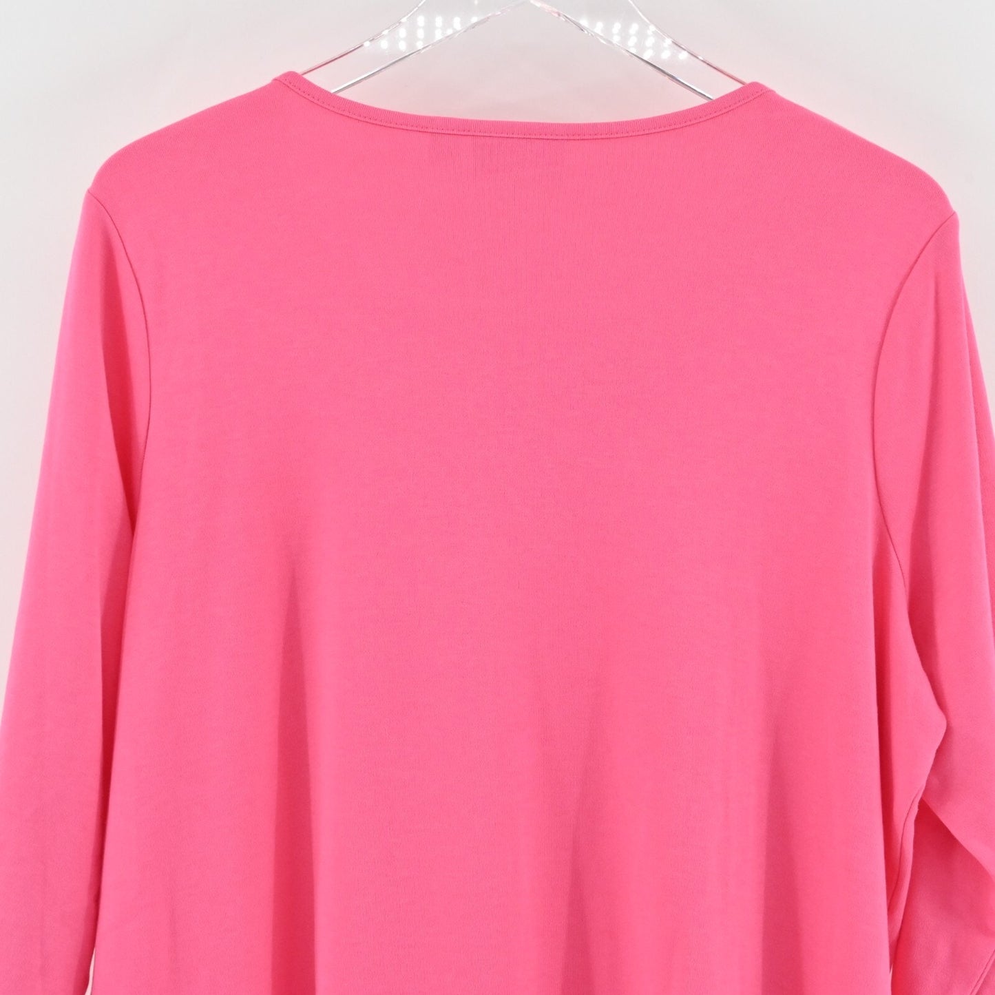 QUACKER FACTORY Top Womens Size 1X Pink Butterfly Cut Out Rhinestone Scoop Neck