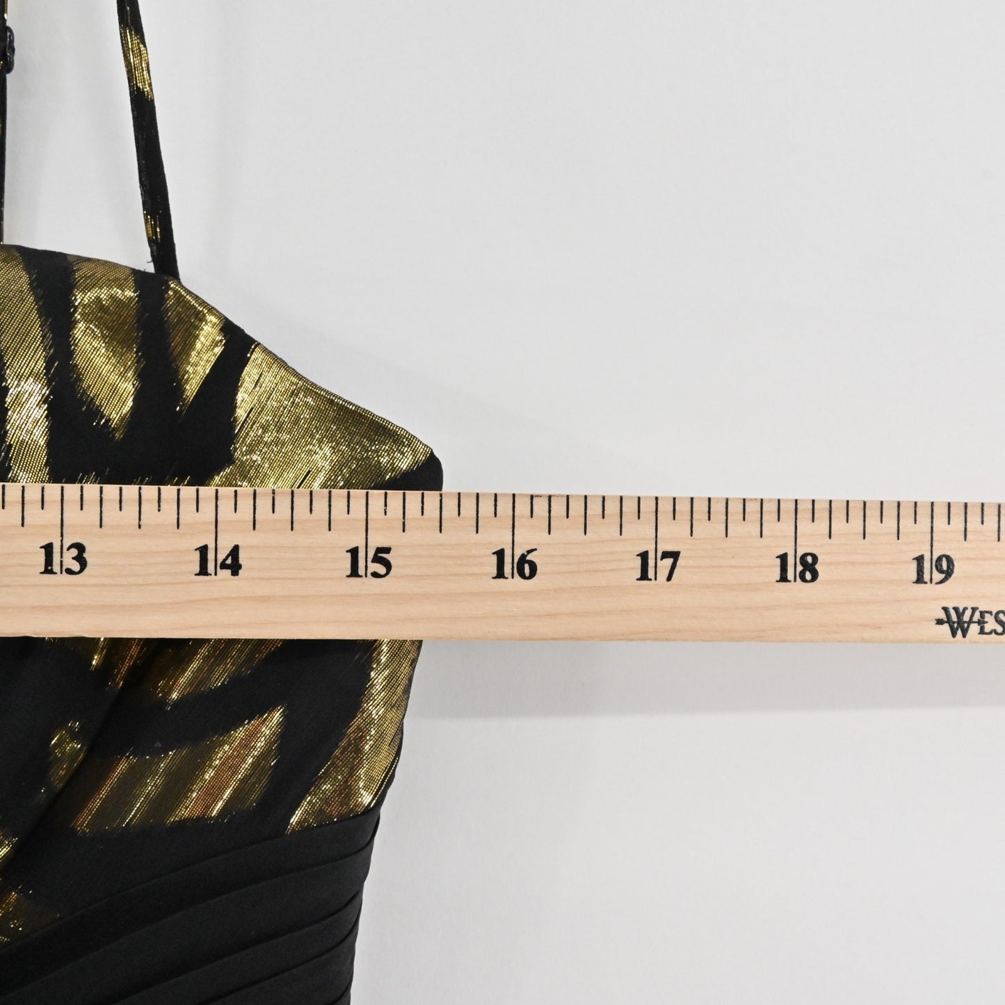 Vtg Y2k Aidan Mattox Silk Metallic Dress Size 2 Gold Black Print Mini Sleeveless