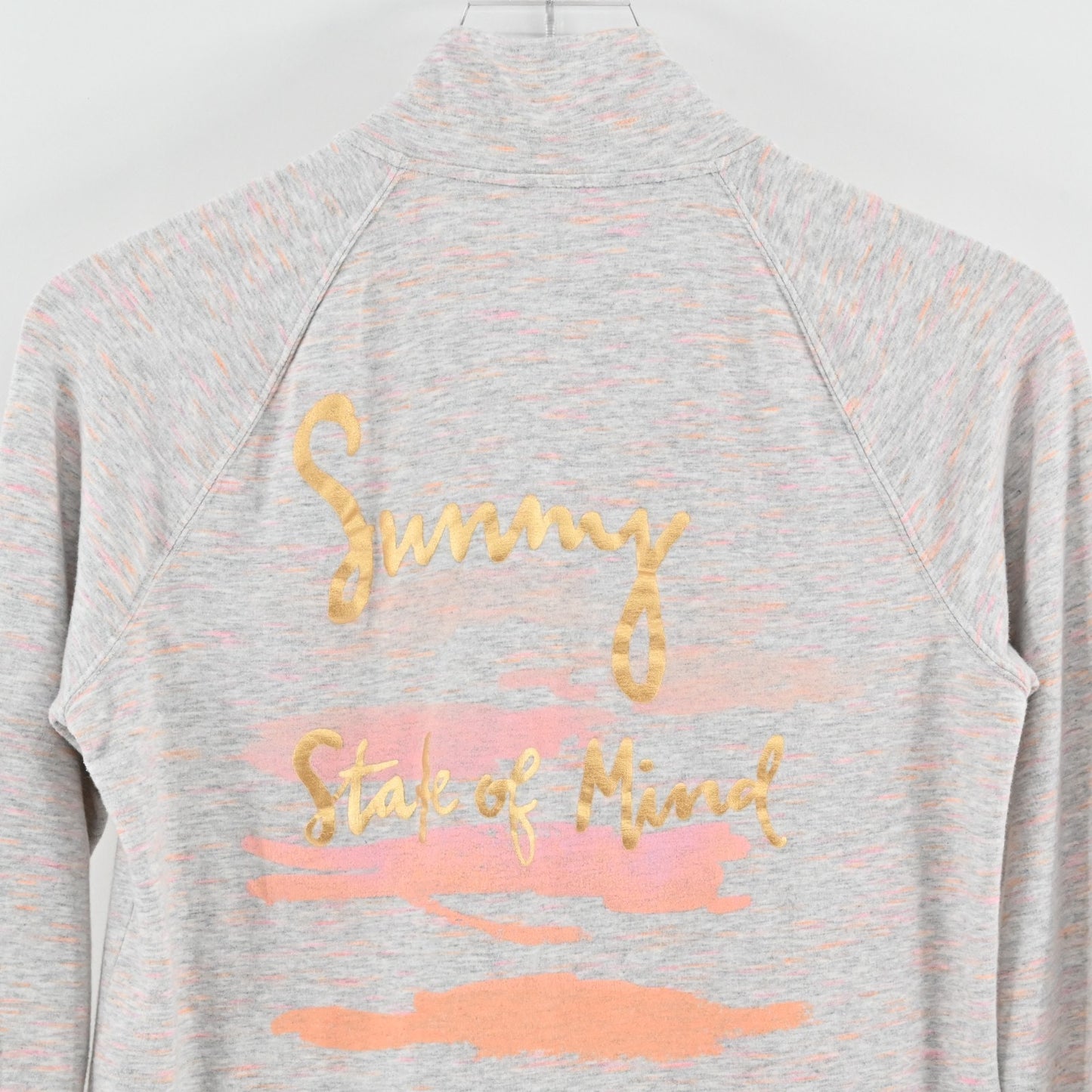 Lilly Pulitzer Womens Skipper Pullover Sz S Sunny State of Mind Gray Sweatshirt