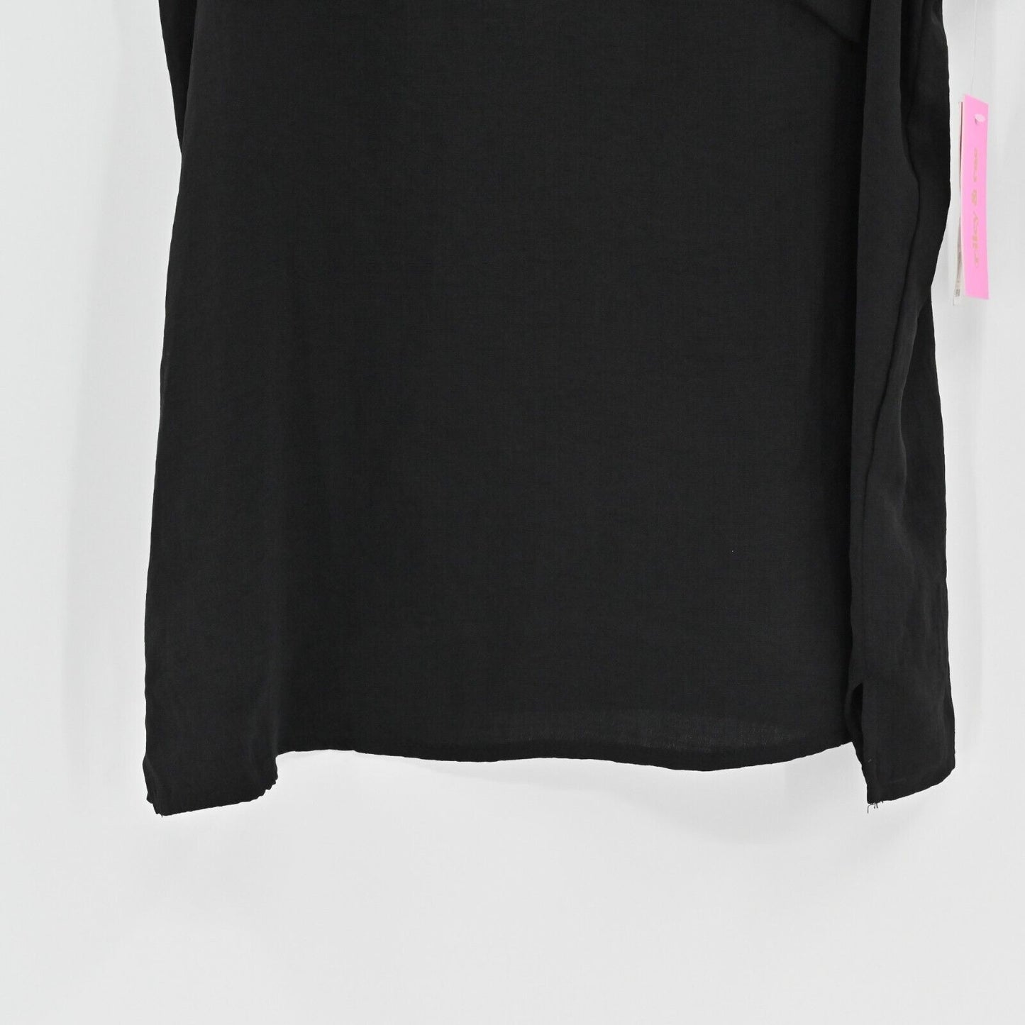 RILEY RAE Top Womens Sz S Lily Tie Shoulder V Neck Shirt Tank Black Academia NEW