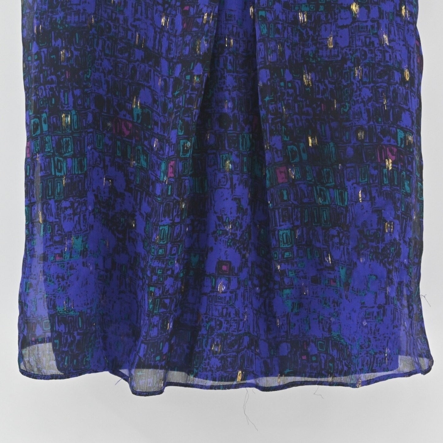 ARYN K Womens Silk Chiffon Top Size S Boho Fairy Romantic Blue Spaghetti Straps