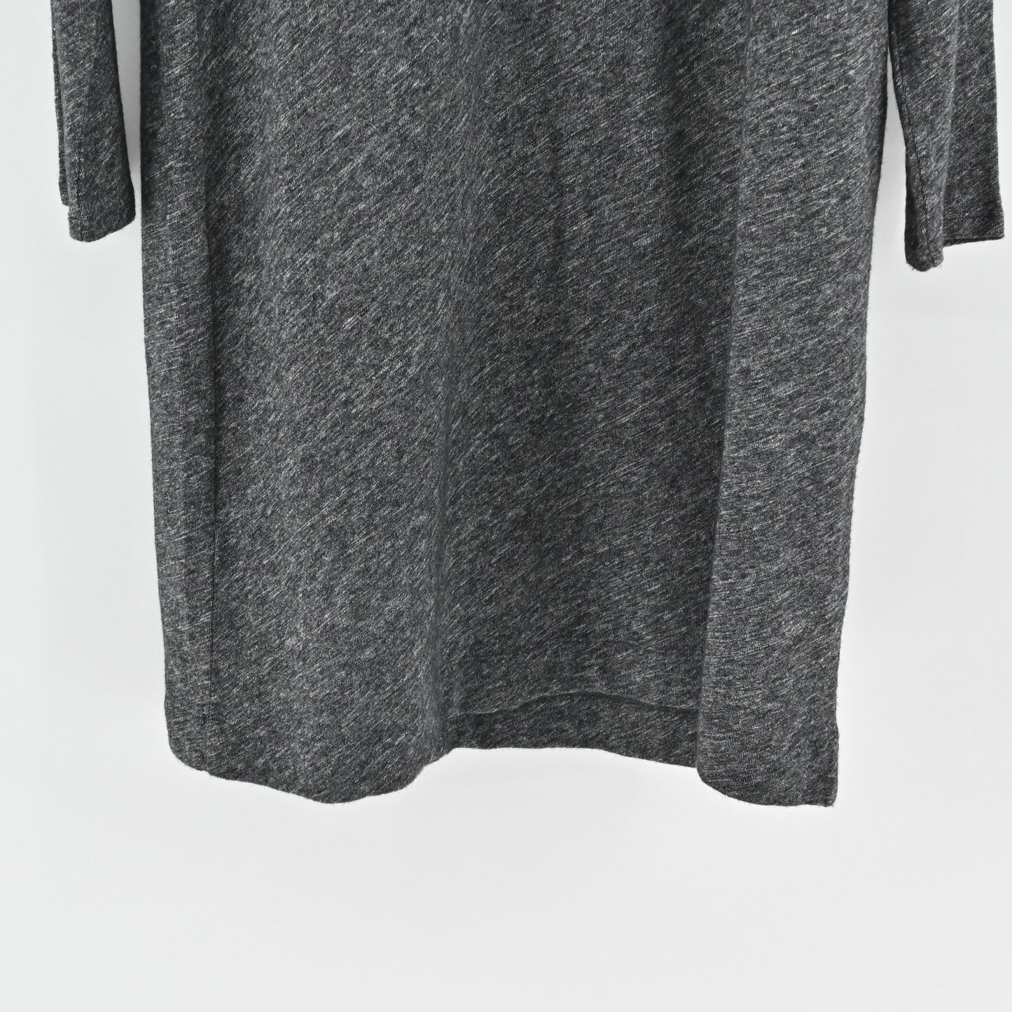 Eileen Fisher Womens Dress Size L Gray Organic Cotton Wool Lagenlook Long Sleeve