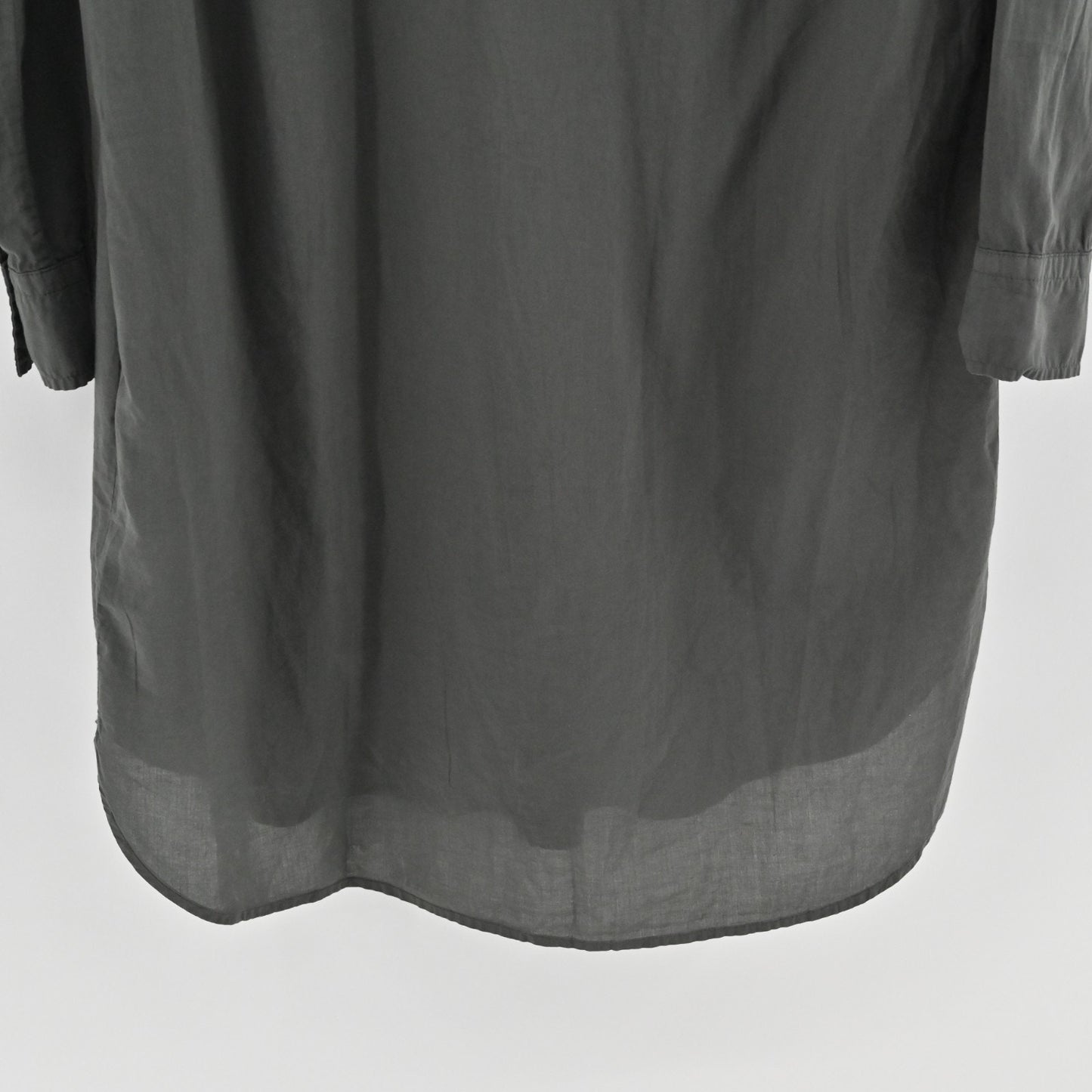 James Perse Gray Shirt Dress Size L Long Sleeve Mandarin Collar Button Lagenlook