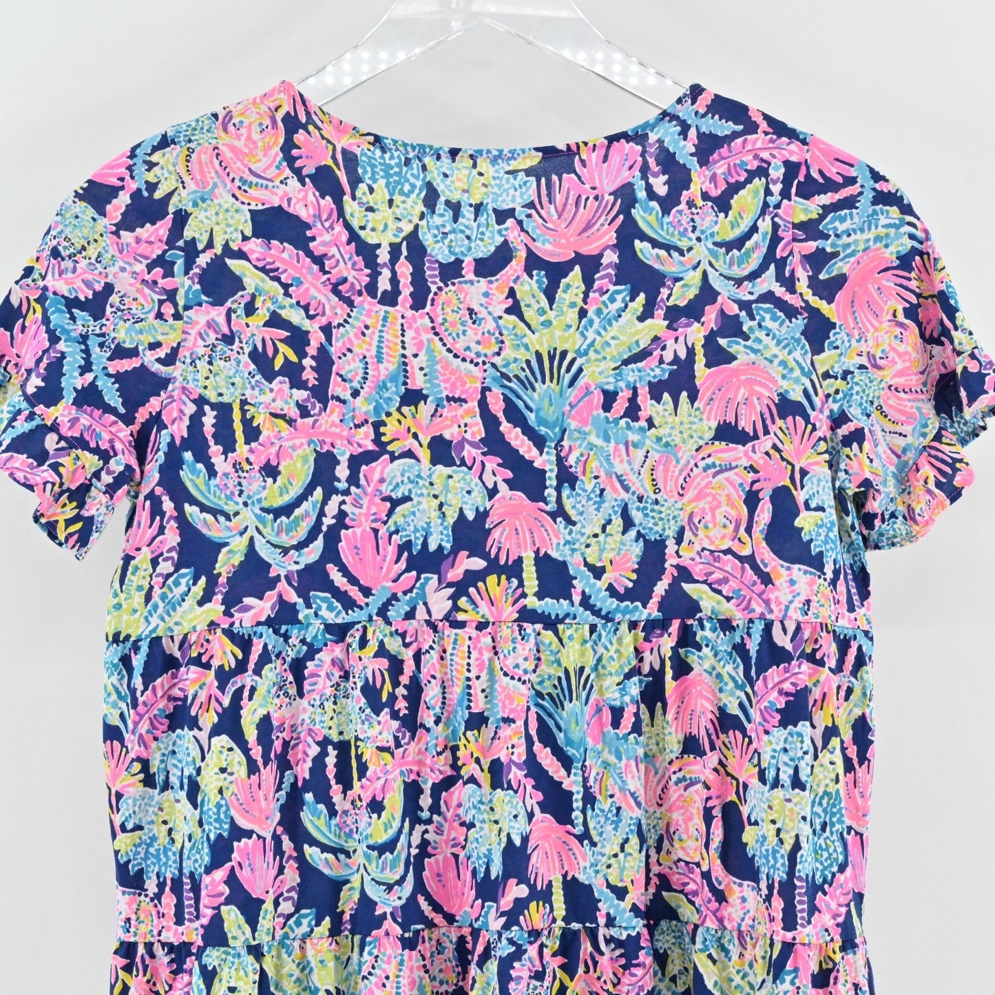 Lilly Pulitzer Girls Jodie Dress Size XL Seen and Herd Short Sleeve Swing Tiered
