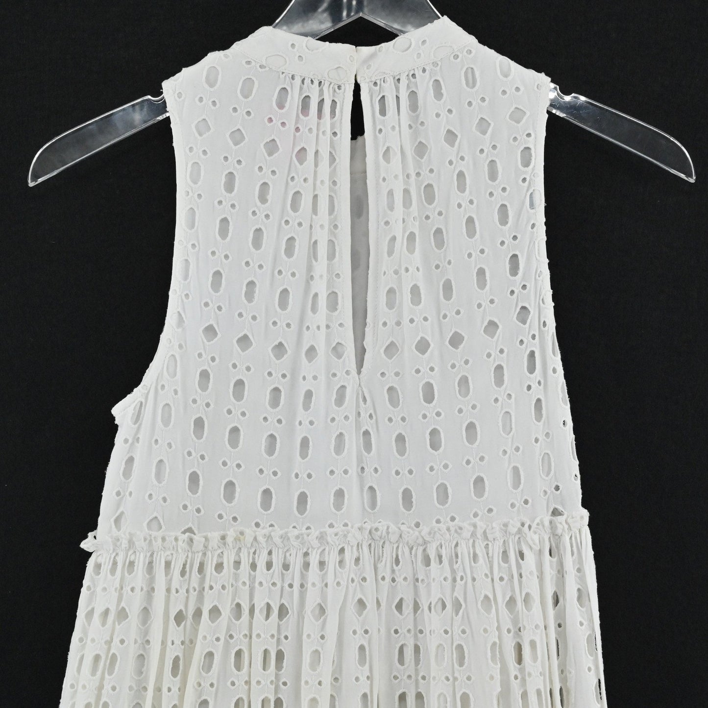 Lilly Pulitzer Indira Dress Size XXS Resort White Eyelet Sleeveless Tiered Swing