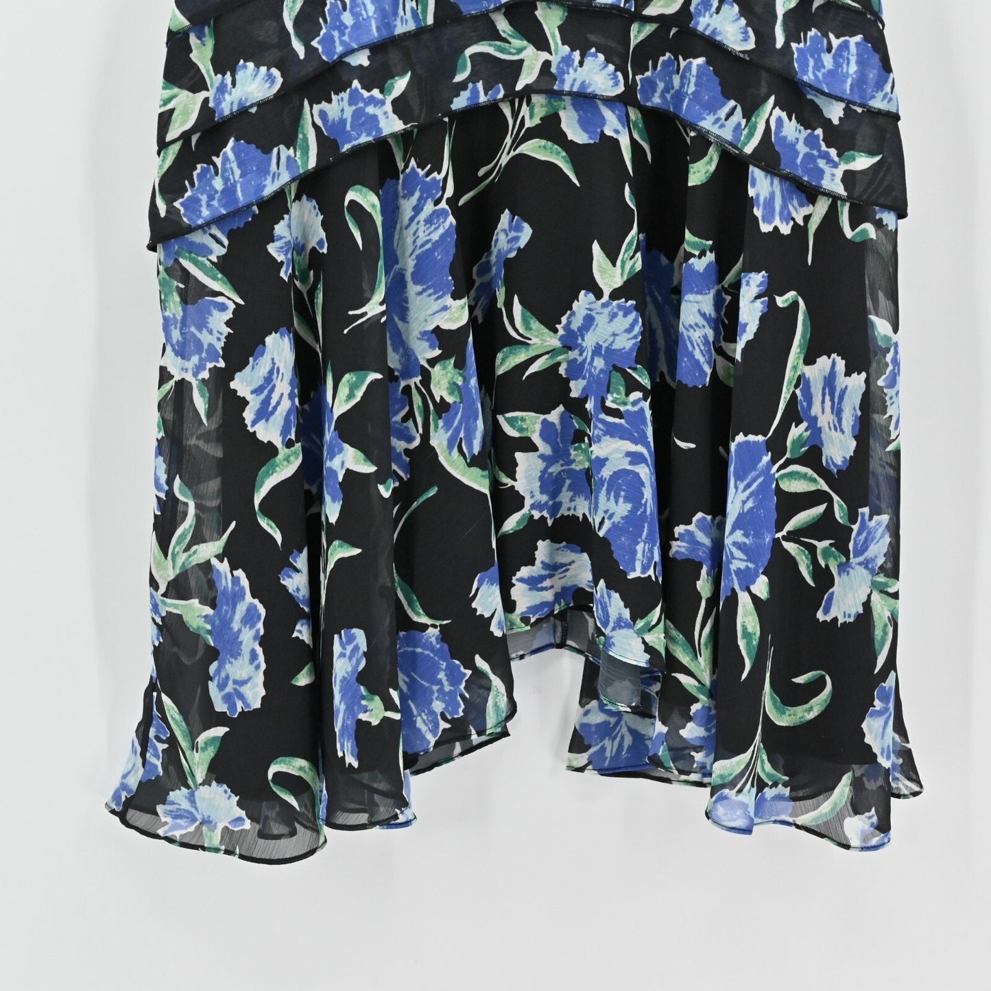 JASON WU Collection Womens Blue Floral Dress Sz 2 Printed Fit Flare Day Chiffon