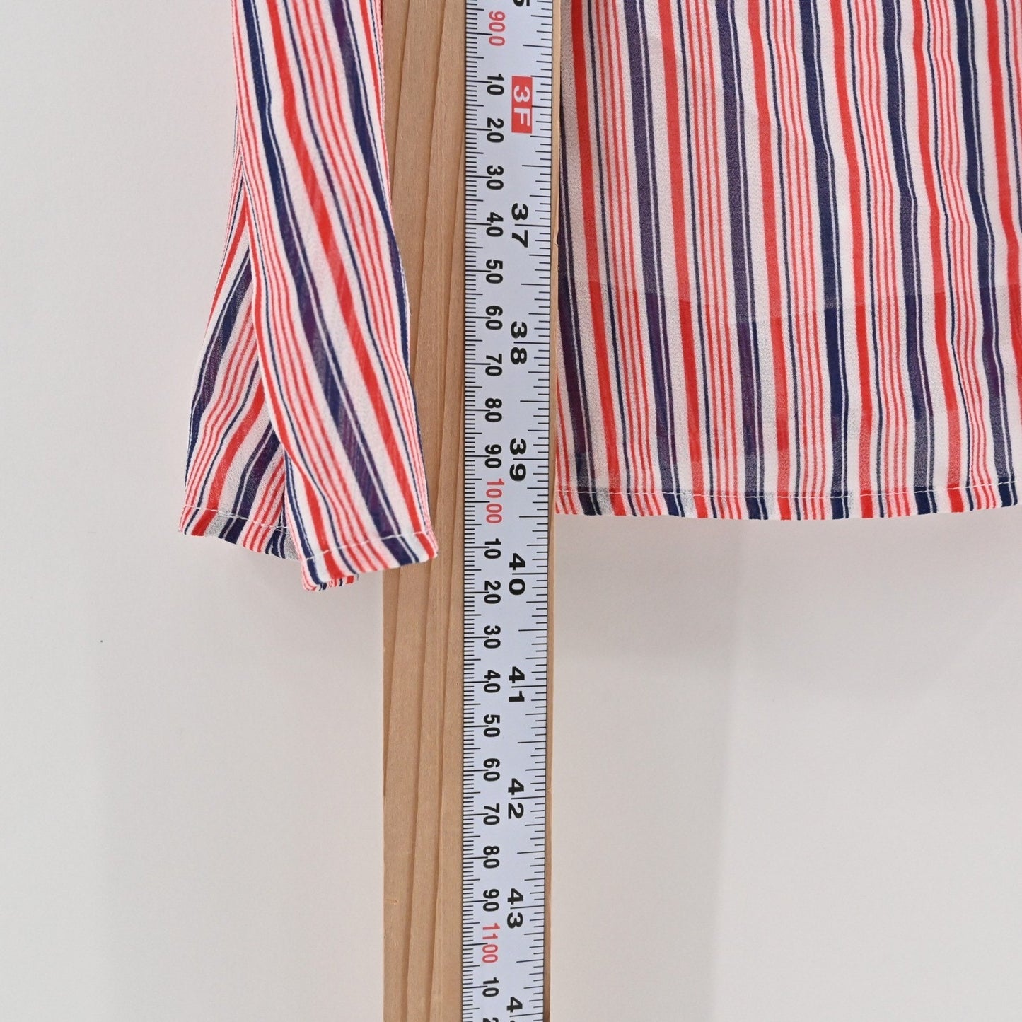 Modcloth Striped Button Front Midi Dress Size L Ruffle Nautical Retro Red Blue