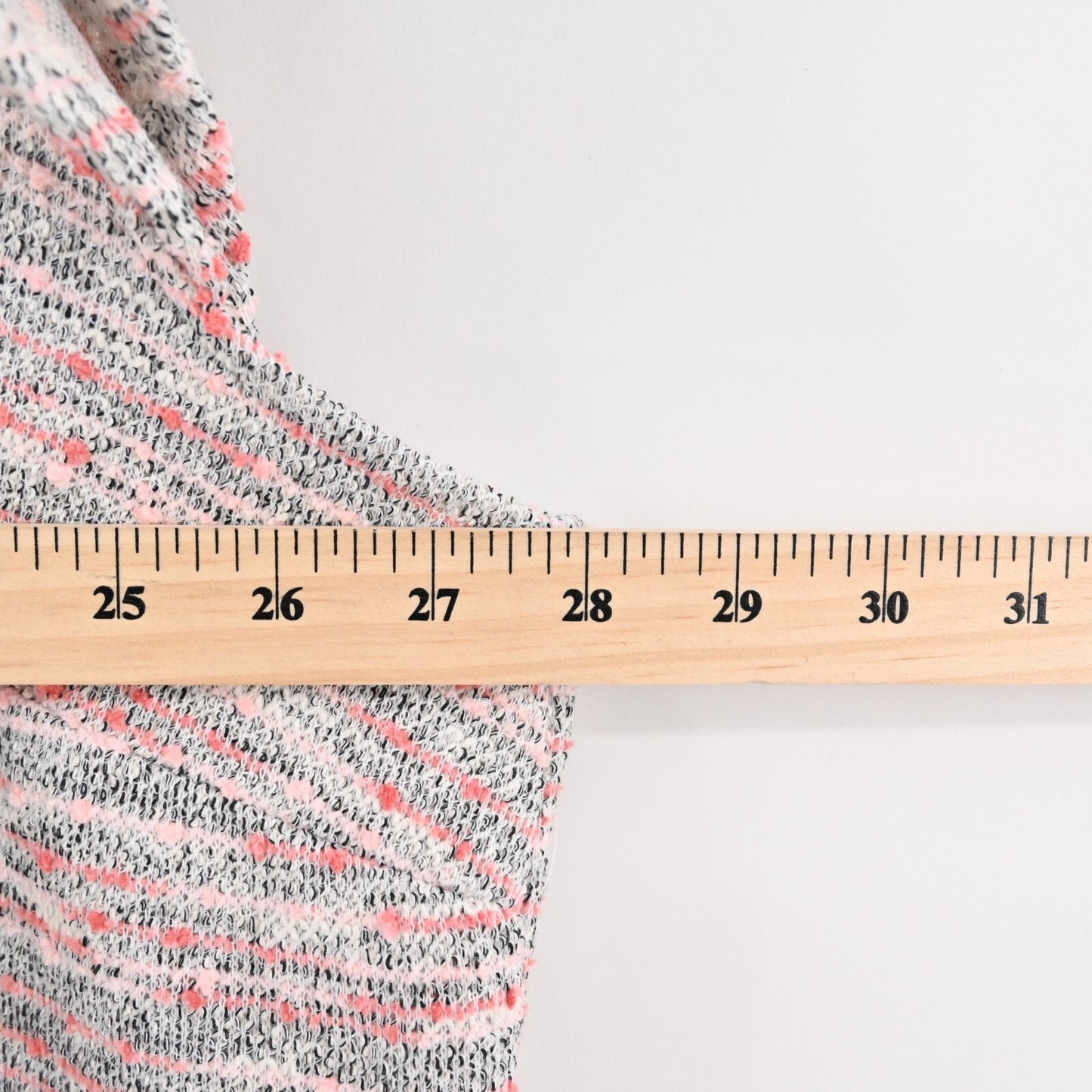 LOFT Dress Size 26 Pink White Textured Tweed Ruffle Sleeve Relaxed Shift NEW