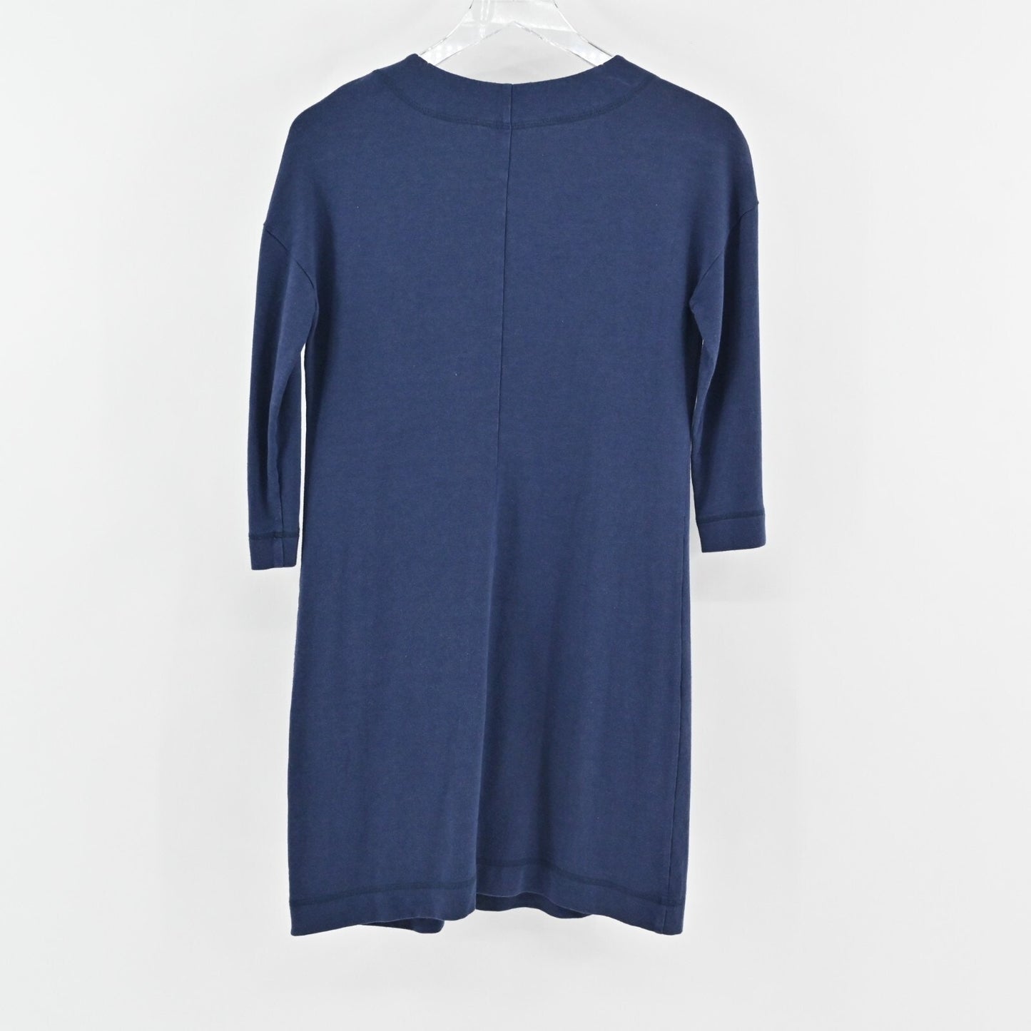 LILLY PULITZER Joyce Shift Dress Sz XS UPF 50+ True Navy 3/4 Sleeve Patch Pocket