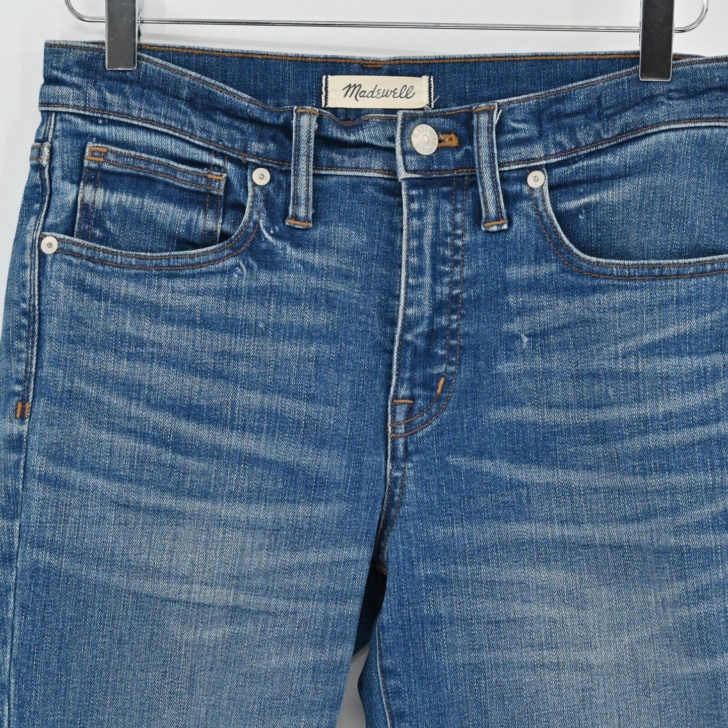 MADEWELL 9 High Rise Skinny Jeans Womens Size 27 Crop Stretch High Distressed