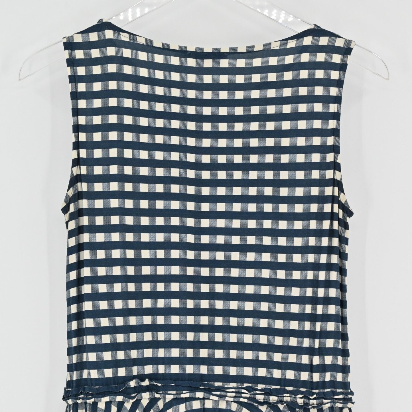 VINEYARD VINES Womens Gingham Moonshine Dress Size XS Navy Blue Tie Sleeveless