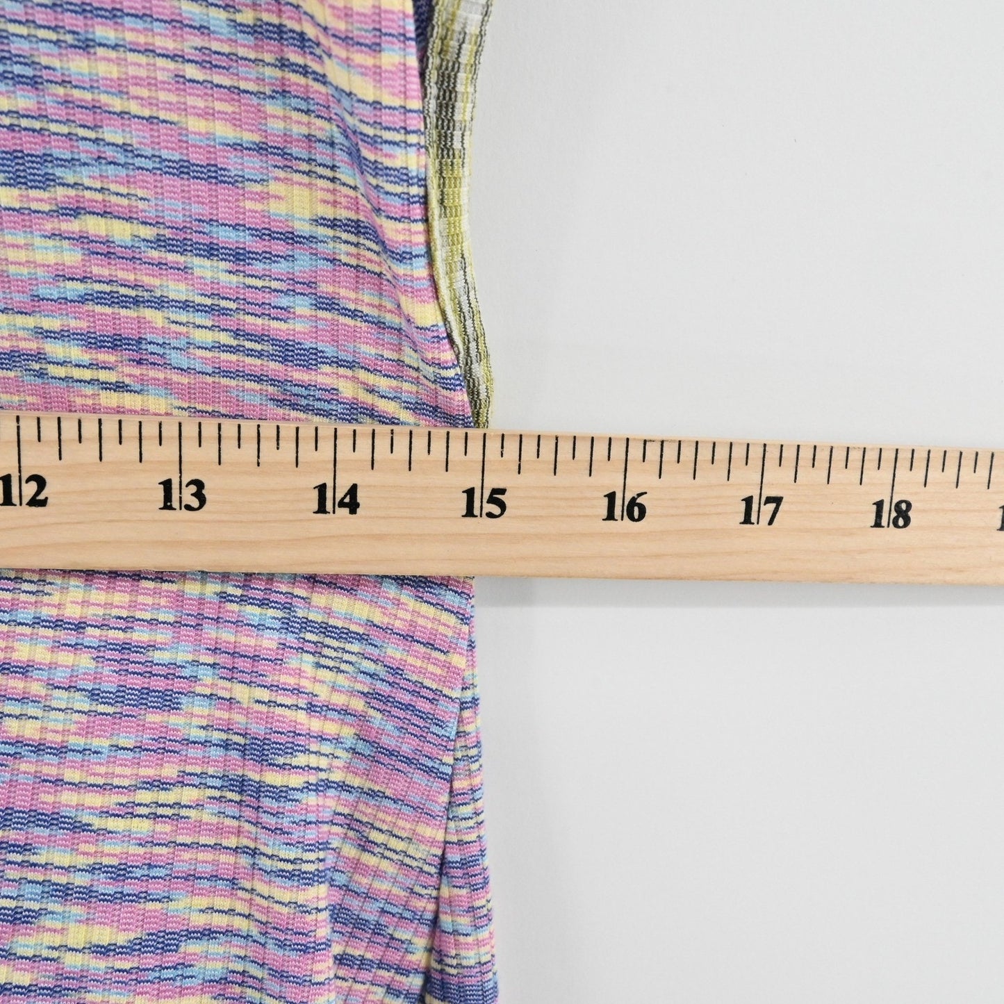 Lisa Says Gah Julia Halter Midi Dress Size S Tie Back Bodycon Ribbed Multicolor