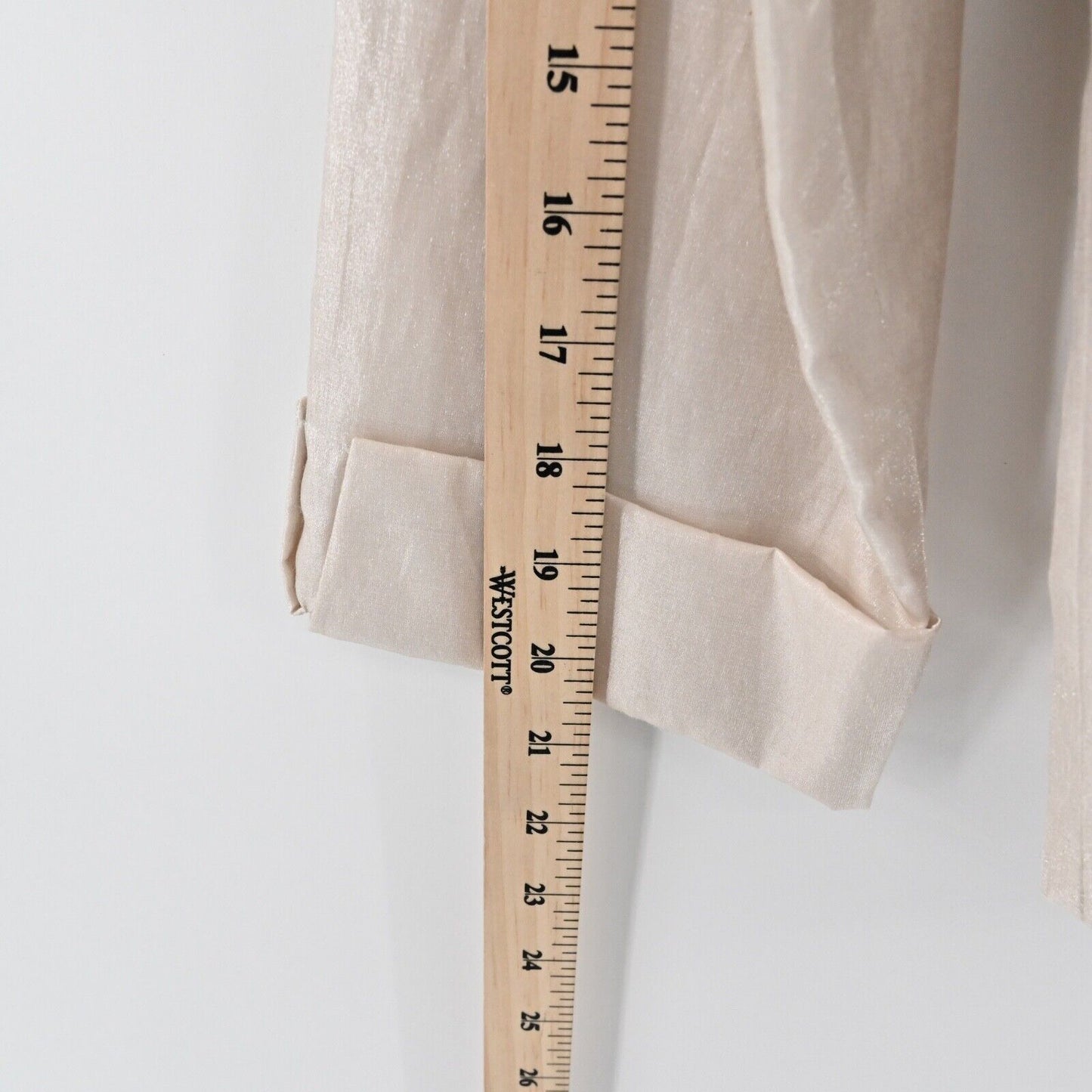 CHICOS Jacket Womens Size L Beige Metallic Cotton Blend Button Front Ailene NEW