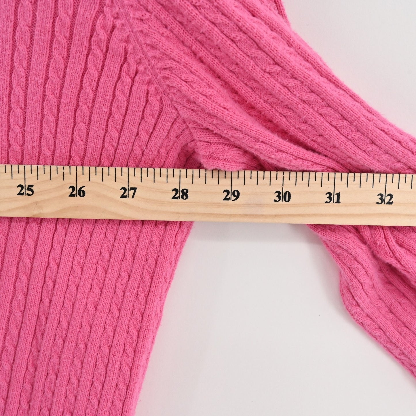 Ralph Lauren Womens Zip Cardigan Sweater Size L Pink Cable Knit Cotton Metallic