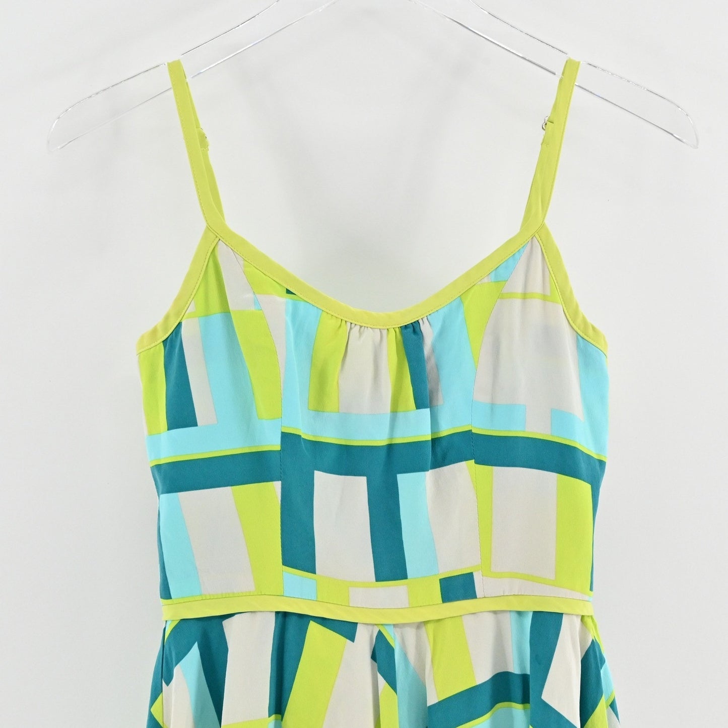 Amanda Uprichard Silk Mini Dress Size XS Geometric Retro Mod Playful Sleeveless