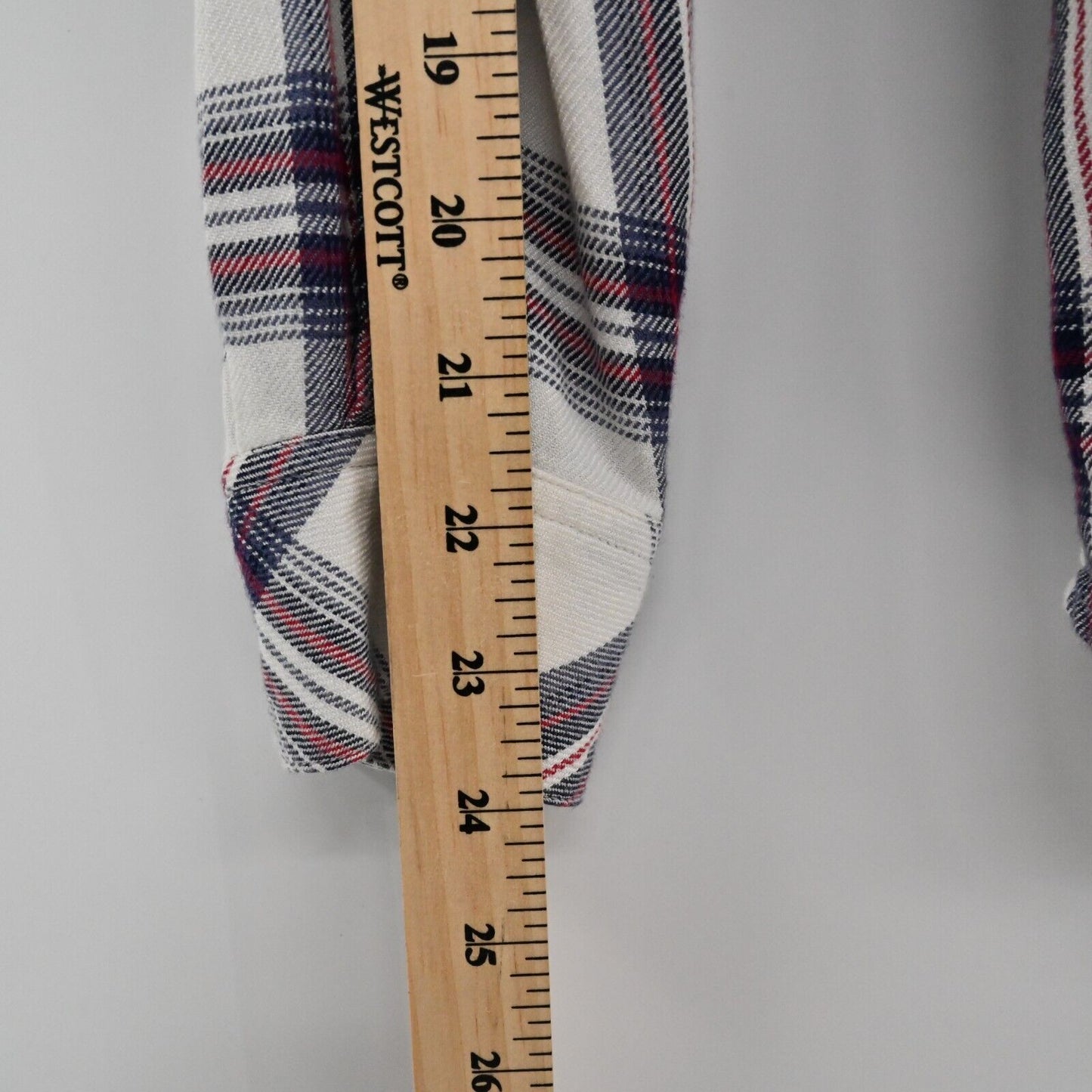RAILS Top Womens Sz XS Hunter Button Down Plaid White Scarlet Long Sleeve Blouse