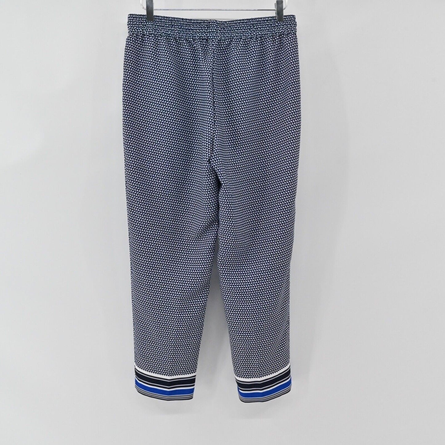 J CREW Pants Womens Size 6 Blue Geometric Stripe Drawstring Elastic Waist Drapey