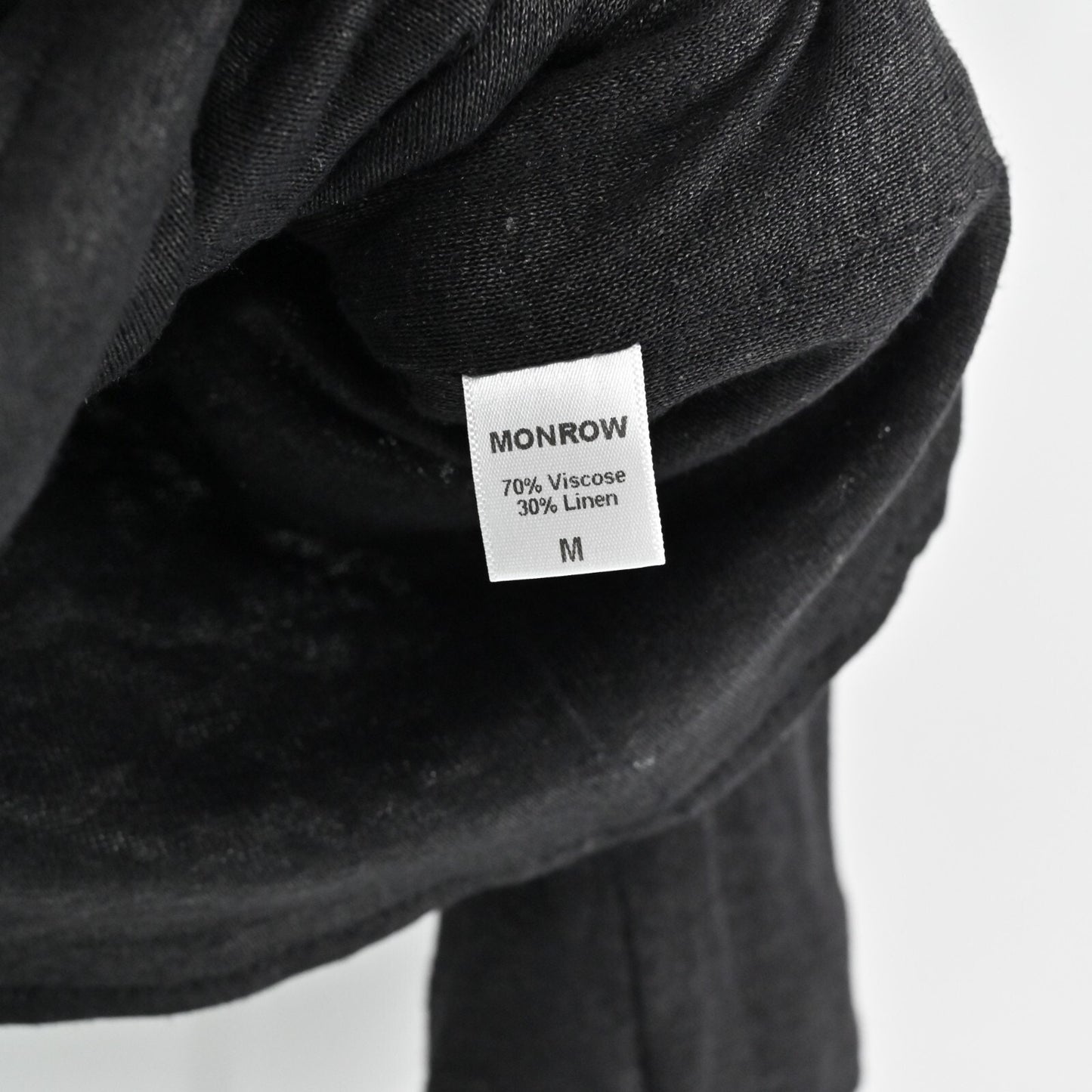 MONROW Jacket Womens Size M Black Linen Moto Asymmetrical Zip Front Rocker Chic