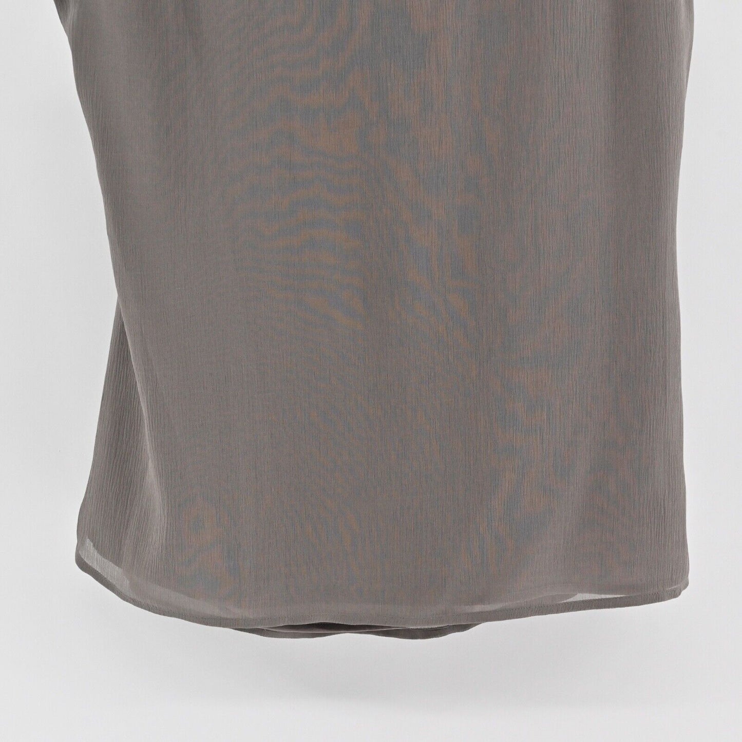 ST JOHN Top Womens Size 10 Gray Silk Chiffon Pleated Scoop Neck Wide Strap Tank
