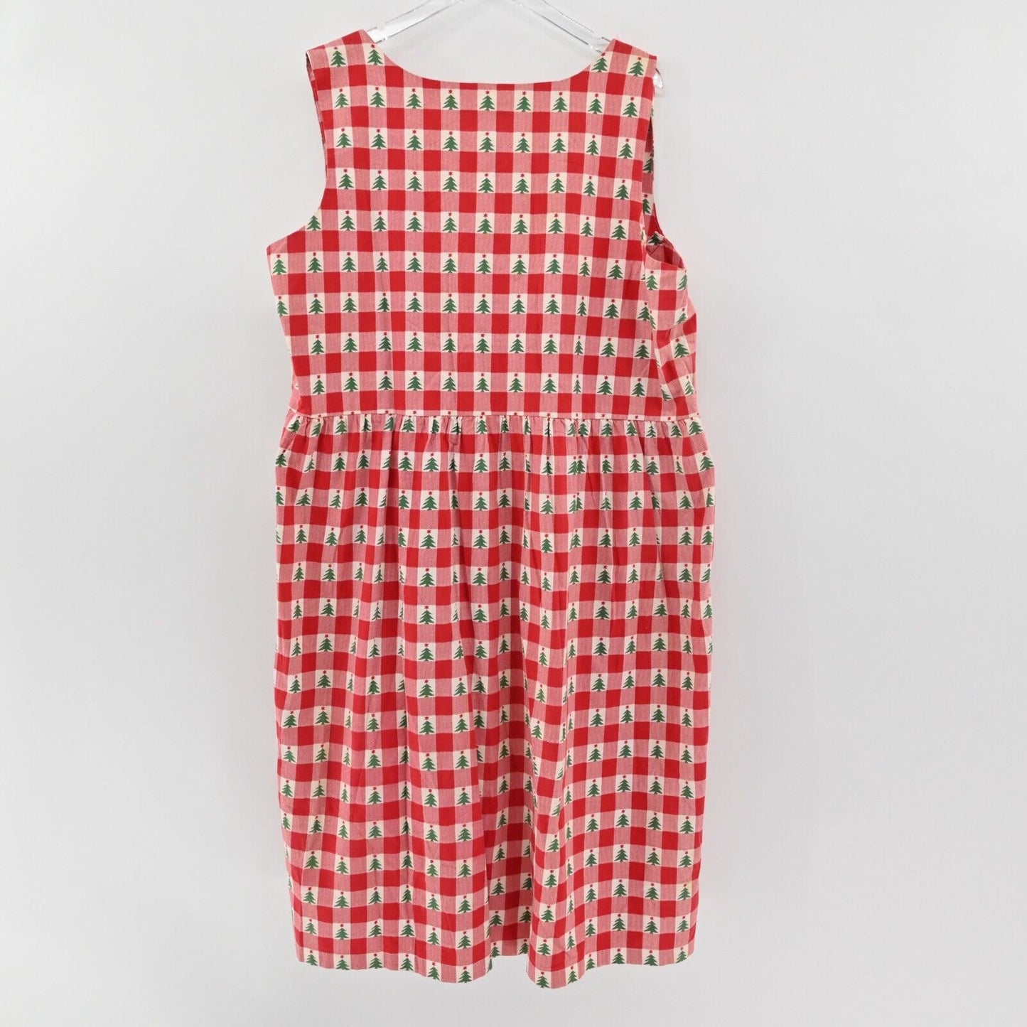 Vtg JG HOOK Dres Size 3XLX Sleeveless Christmas Tree Button Primative Cabincore