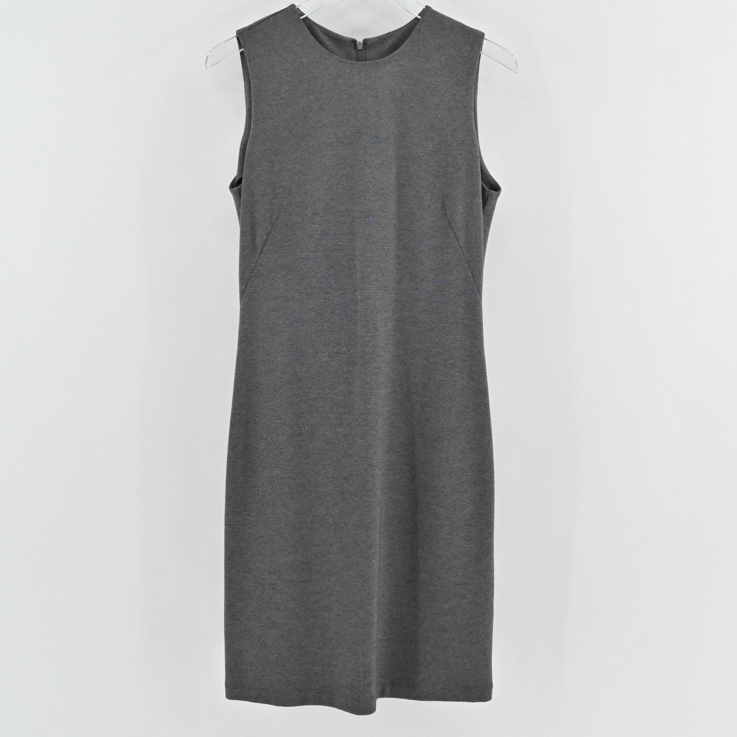 J McLaughlin Gray Sleeveless Dress Size M Quiet Luxury Fitted Career Casual Chic
